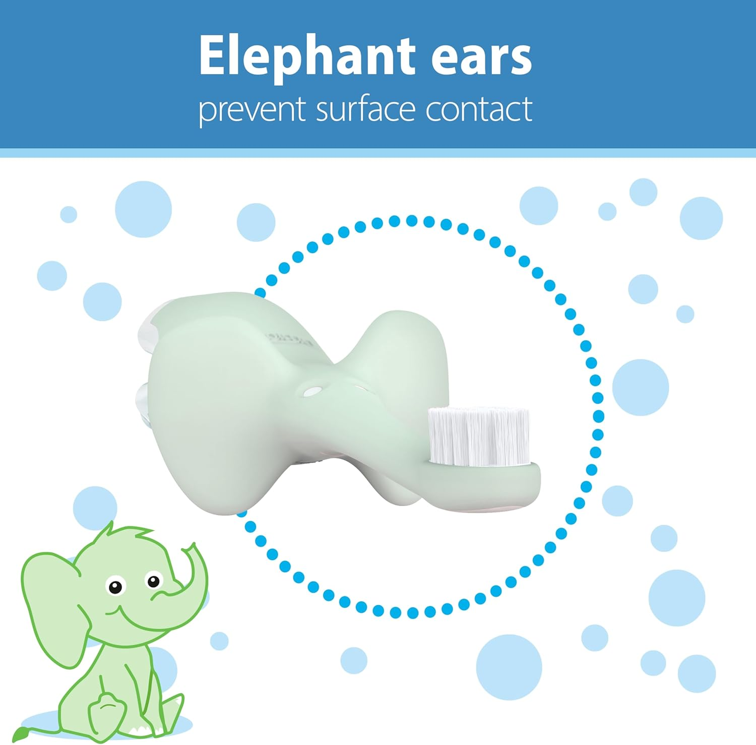 Dr. Brown'S Infant-To-Toddler Toothbrush, Elephant, Mint, 0-3 Years image number 6