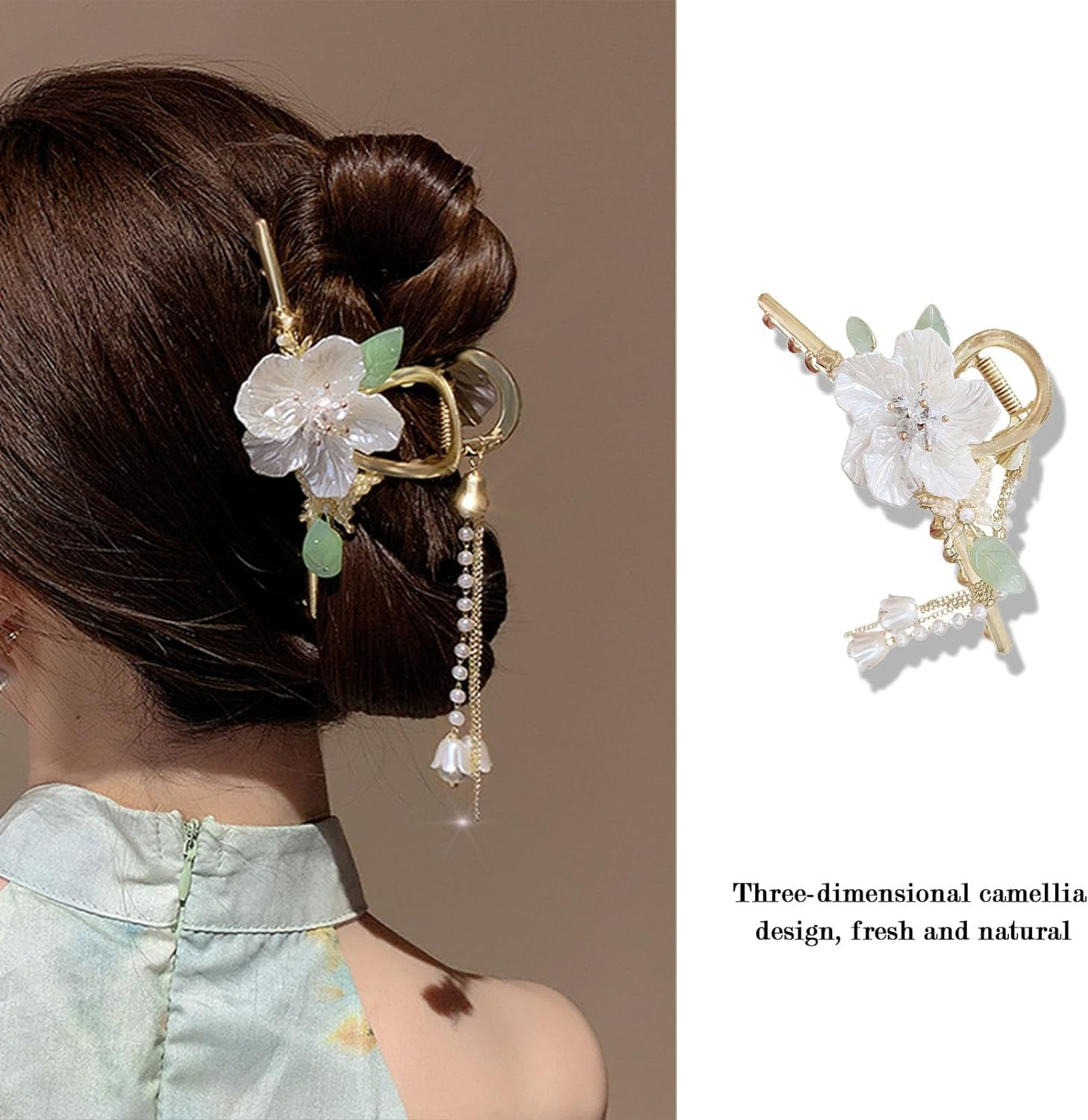 Claw Clips,Metal Hair Clips,Rhinestone Hair Clips with 2 Claw Clips and 2 Hair Barrettes,Beautiful Hair Accessories for Woman image number 4