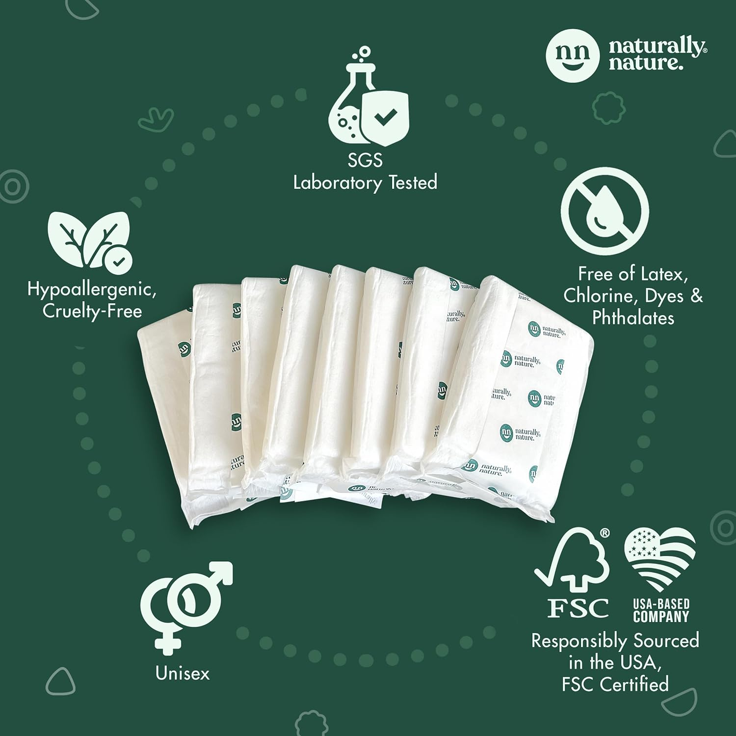 Naturally Nature Overnight Diaper Doubler Booster Pads with Adhesive for Pull-On & Regular Diapers | Nighttime Leak Protection for Heavy Wetters and Active Sleepers for Boys & Girls image number 4