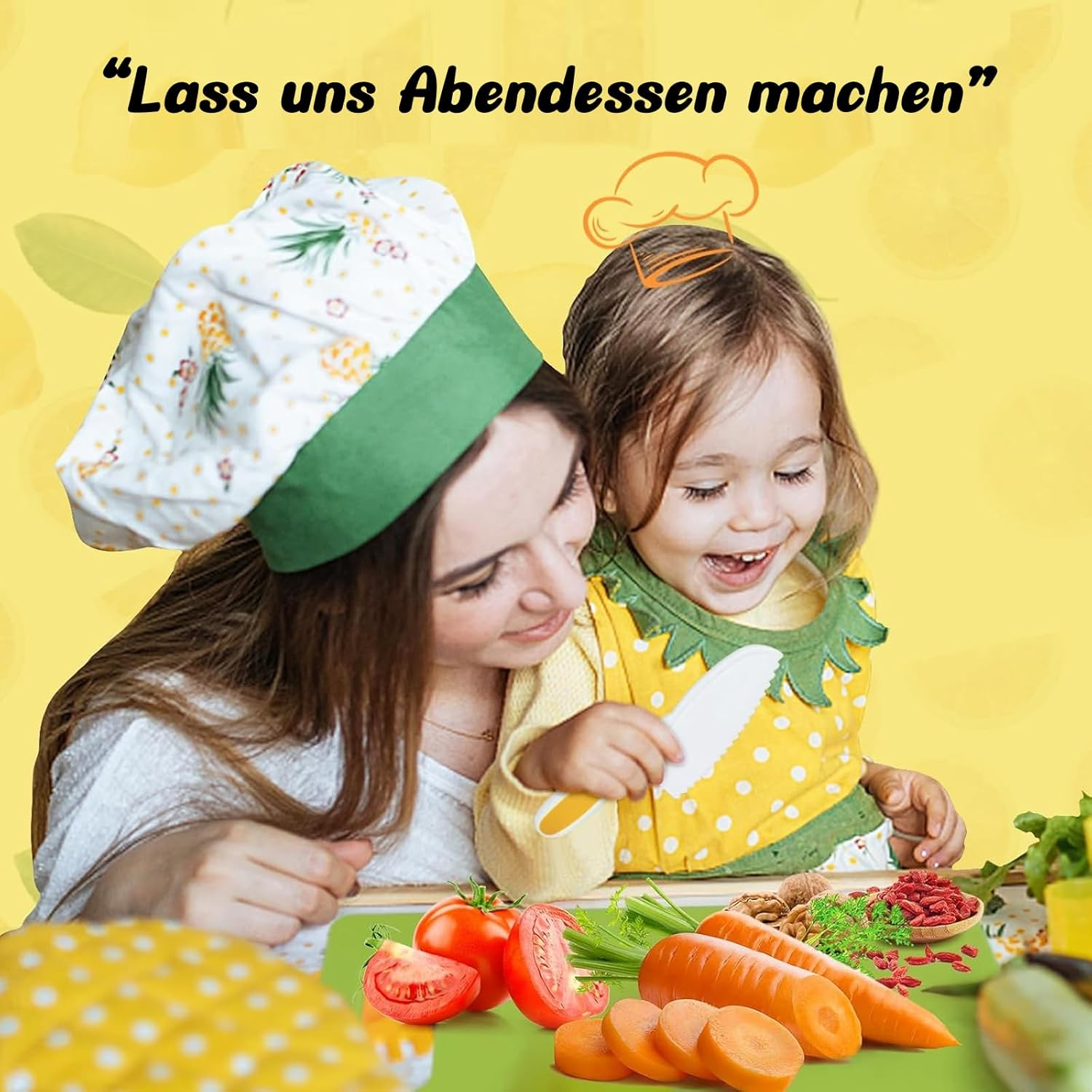 28 PCS Kids Safe Knives Set: Toddler Knife Set for Real Cooking, Kids' Cooking Kits Kitchen Tool Toy for 2-10 Boy Girl Birthday Gift - White Green-4Pcs image number 7