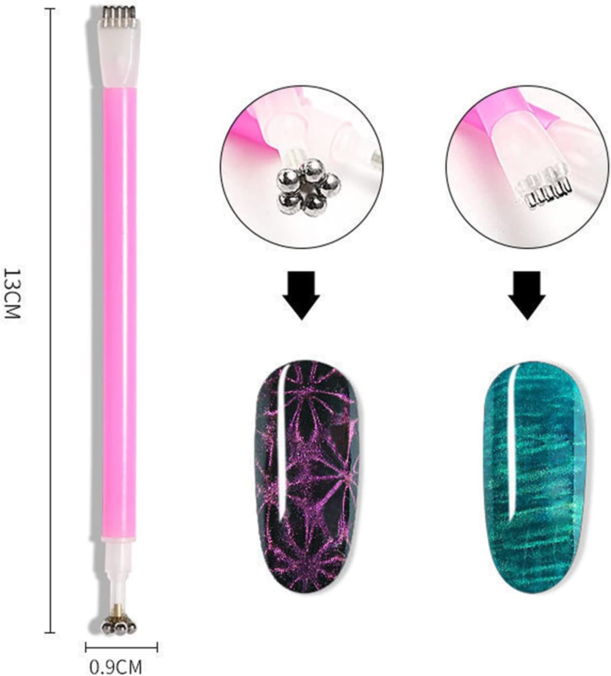 SILPECWEE 15Pcs Nail Magnet Set Cat Eye Gel Nail Polish Magnet Wand Magnetic Nail Polish Cat Eye Magnet for Nails Cat Eye Magnets Sticks Nail Design Tools Nail Art image number 5