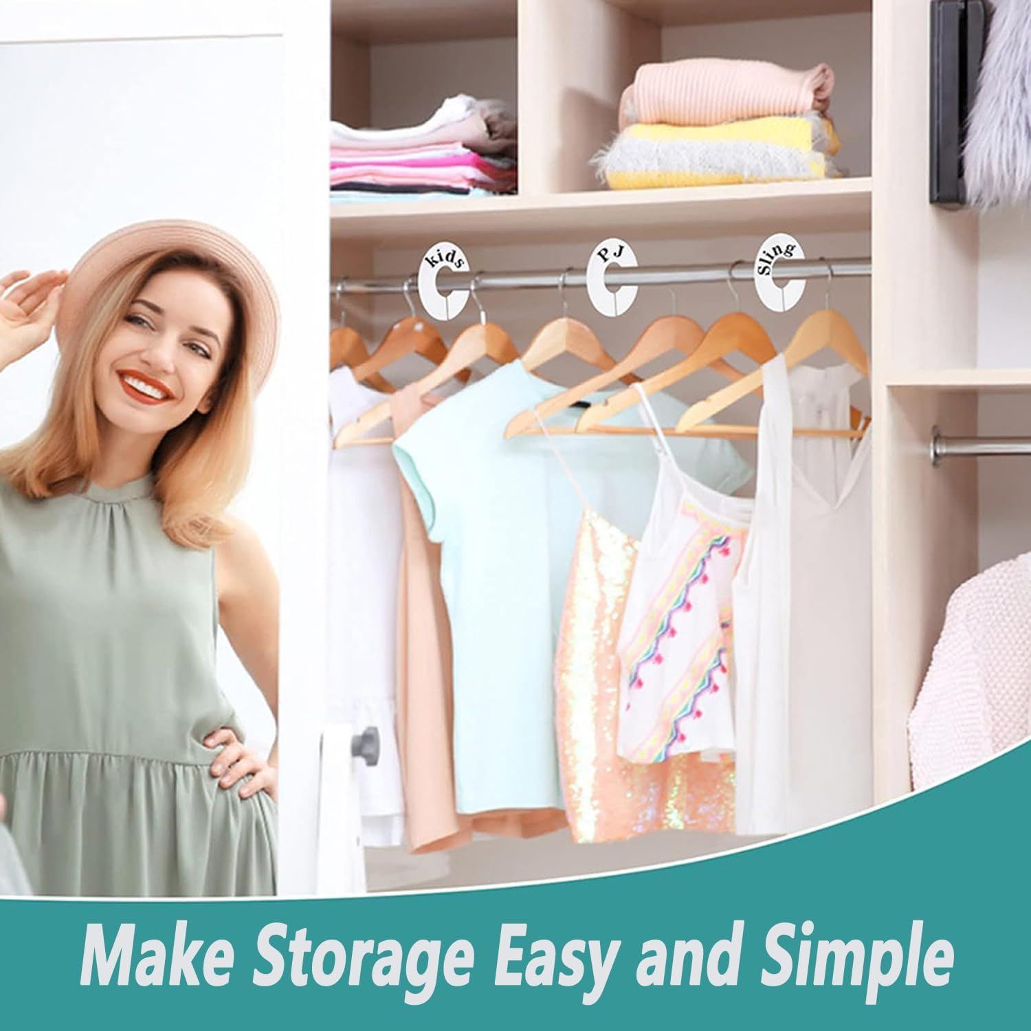 Baby Closet Dividers, 9 PCS Clothes Organizer Rack Size Dividers, Wardrobe round Hangers Label Closet Organizer for Nursery Baby Toddler Clothes Size Age Dividers Fits 1.5" Rod image number 5