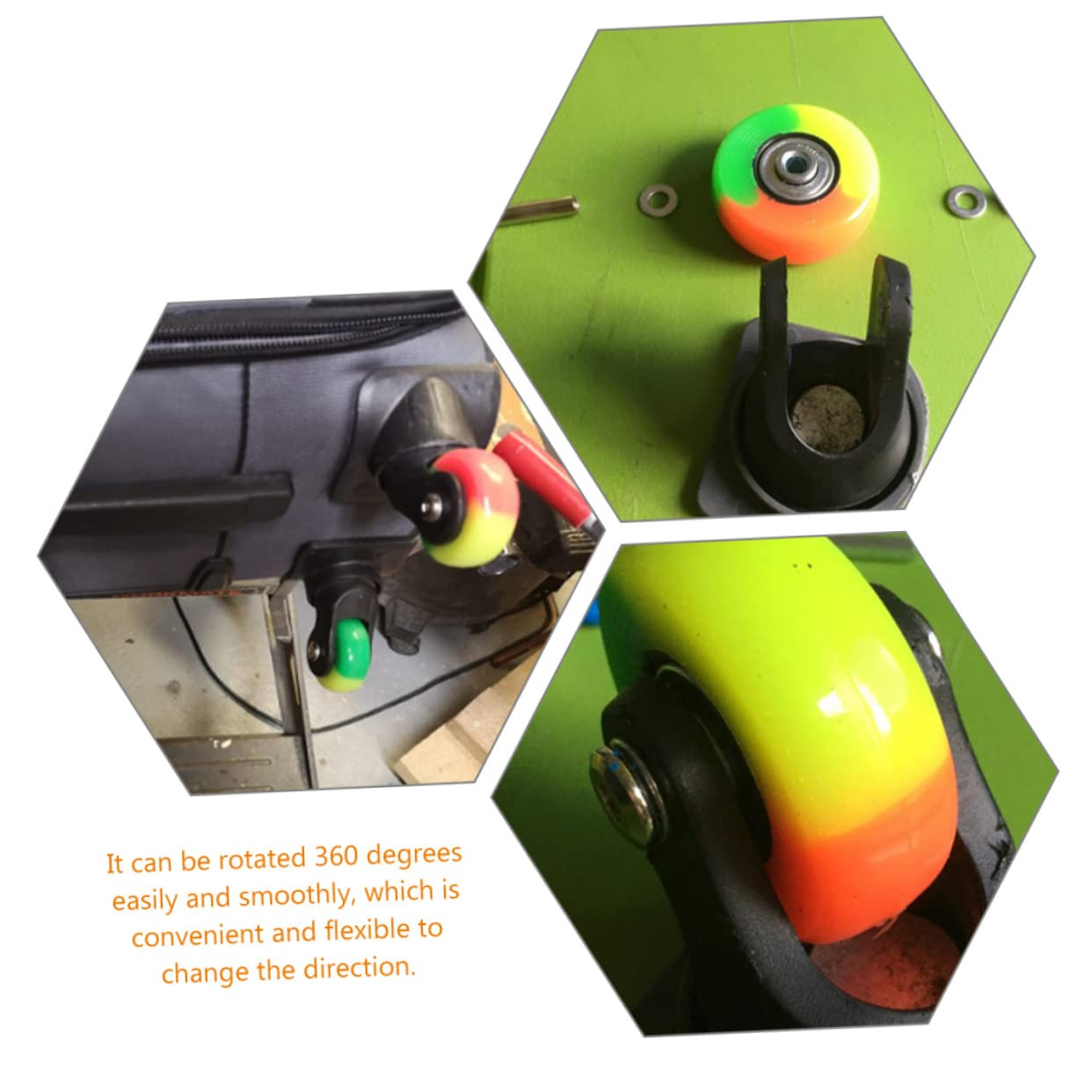 Gatuida 4Sets Suitcase Caster Wheels Luggage Wheels Replacement Swivel for Travel Suitcase Luggage Mute Replacement Parts