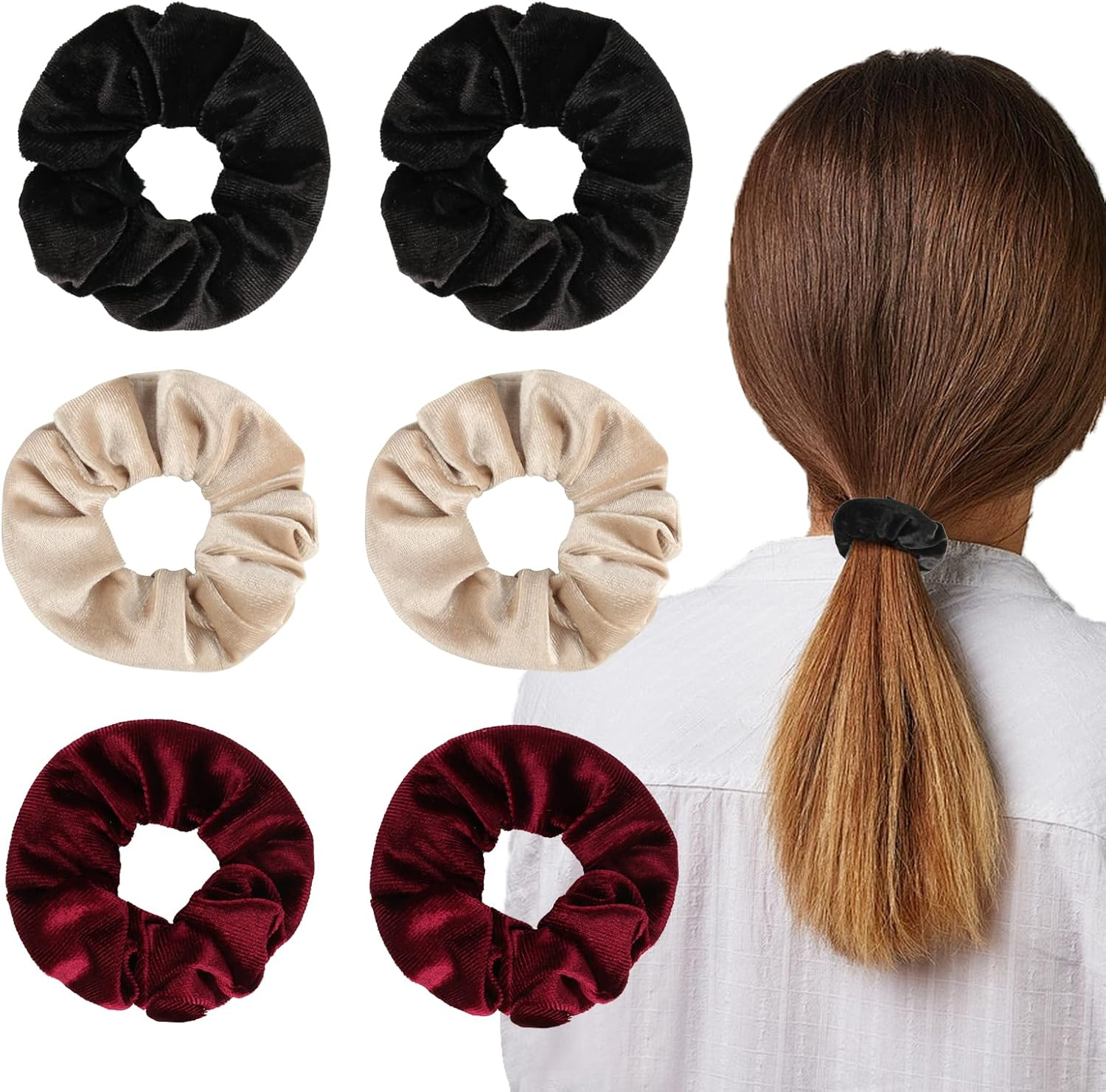 Pack of 6 Hair Bobbles Scrunchies with Zip Pocket, Scrunchies Hair Scrunchies with Zip, Secret Compartment, Discreet Money Hiding Place for Hiding, Travel Gadgets, Travel Gadgets for Women and Girls image number 6