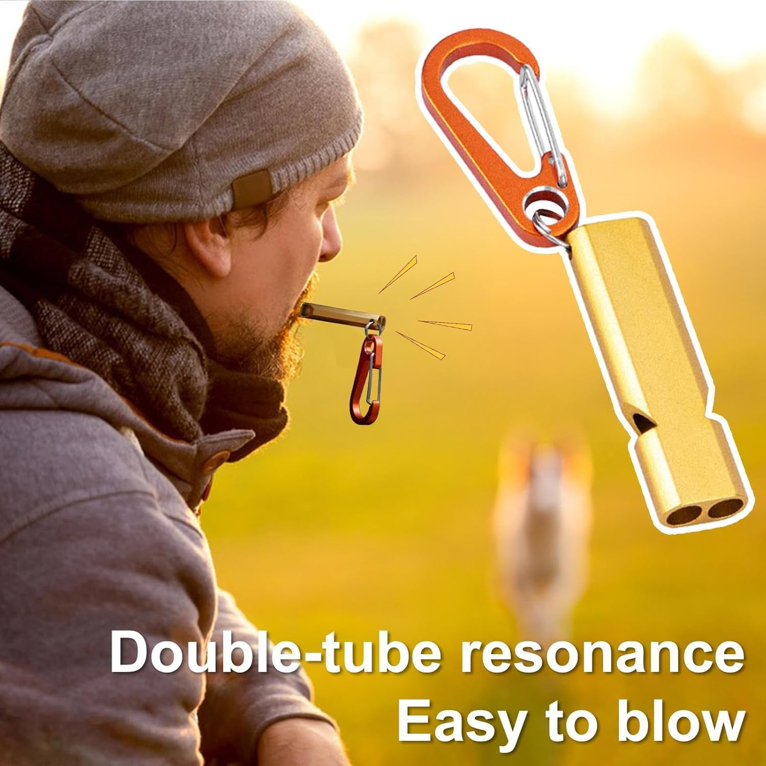 Safety Whistle &ndash; High Pitch Double Tube 120Db Survival Whistle, Emergencys Sound Alert | Loud Outdoor Whistle for Hiking, Camping, Boating, Rescue Tools, Portable -Defense Gear for Travel image number 5