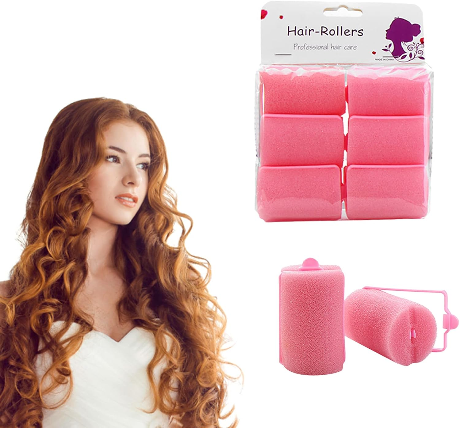 Heatless Curlers | Hair Brushes for Women - Heatless Curlers Hair Curler Foam Sponge Hair Rollers Sponge Border Artifact Not Hurt Hairdressing image number 6