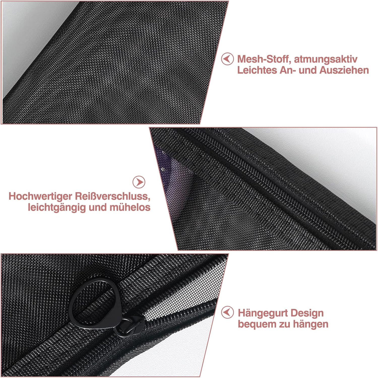 CALLYSONIC Pack of 3 Mini Cosmetic Bag, Small Cosmetic Bag for Handbag, Women'S Make-Up Bag, Small Toiletry Bag, Nylon Mesh Bag for Daily, Office Supplies and Cosmetics image number 3