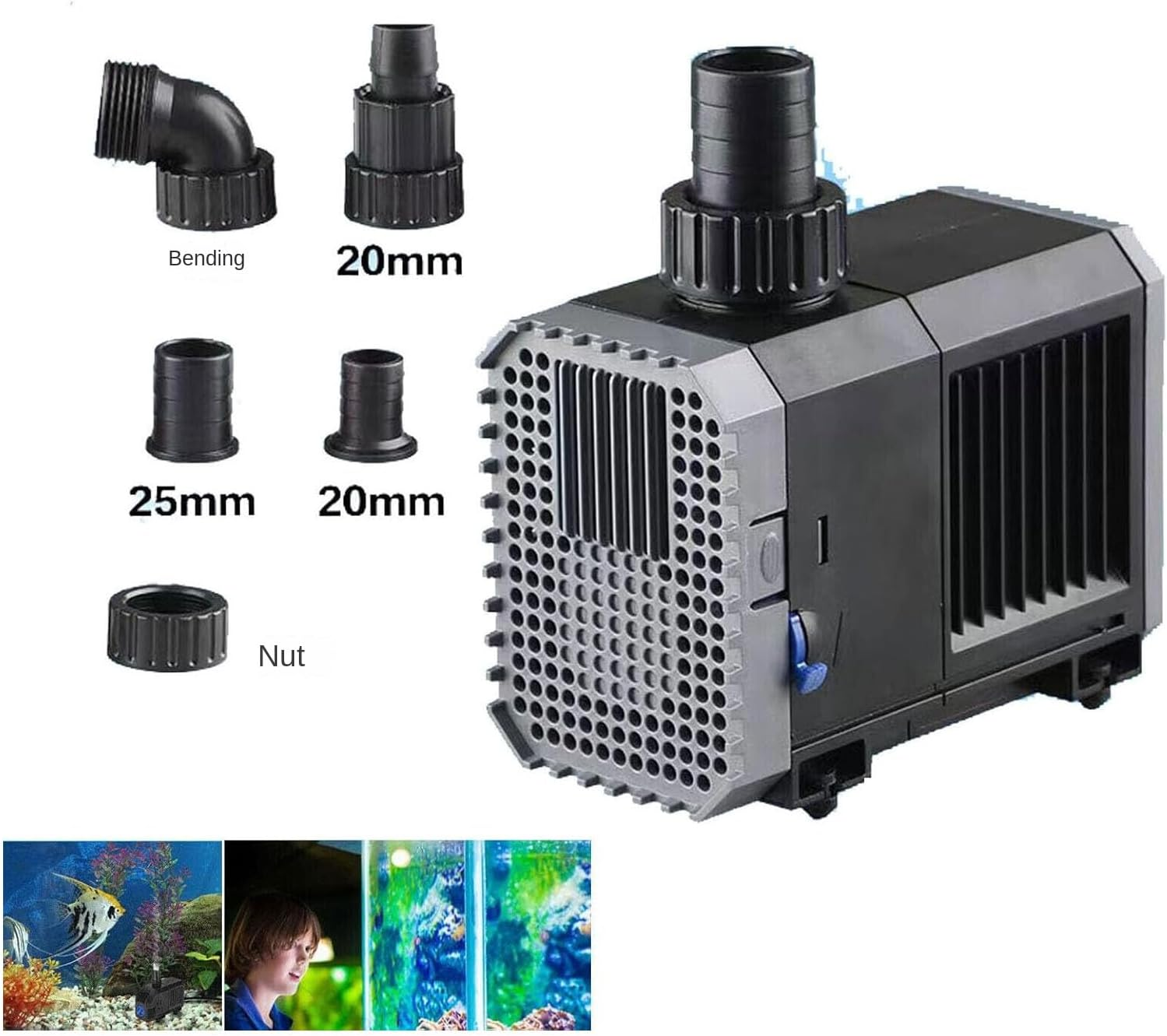 Pond Filter Pump (55W 3000L/H), Submersible Water Pump for Aquarium Fish Tank, Garden Fountain Filter System 220V image number 5
