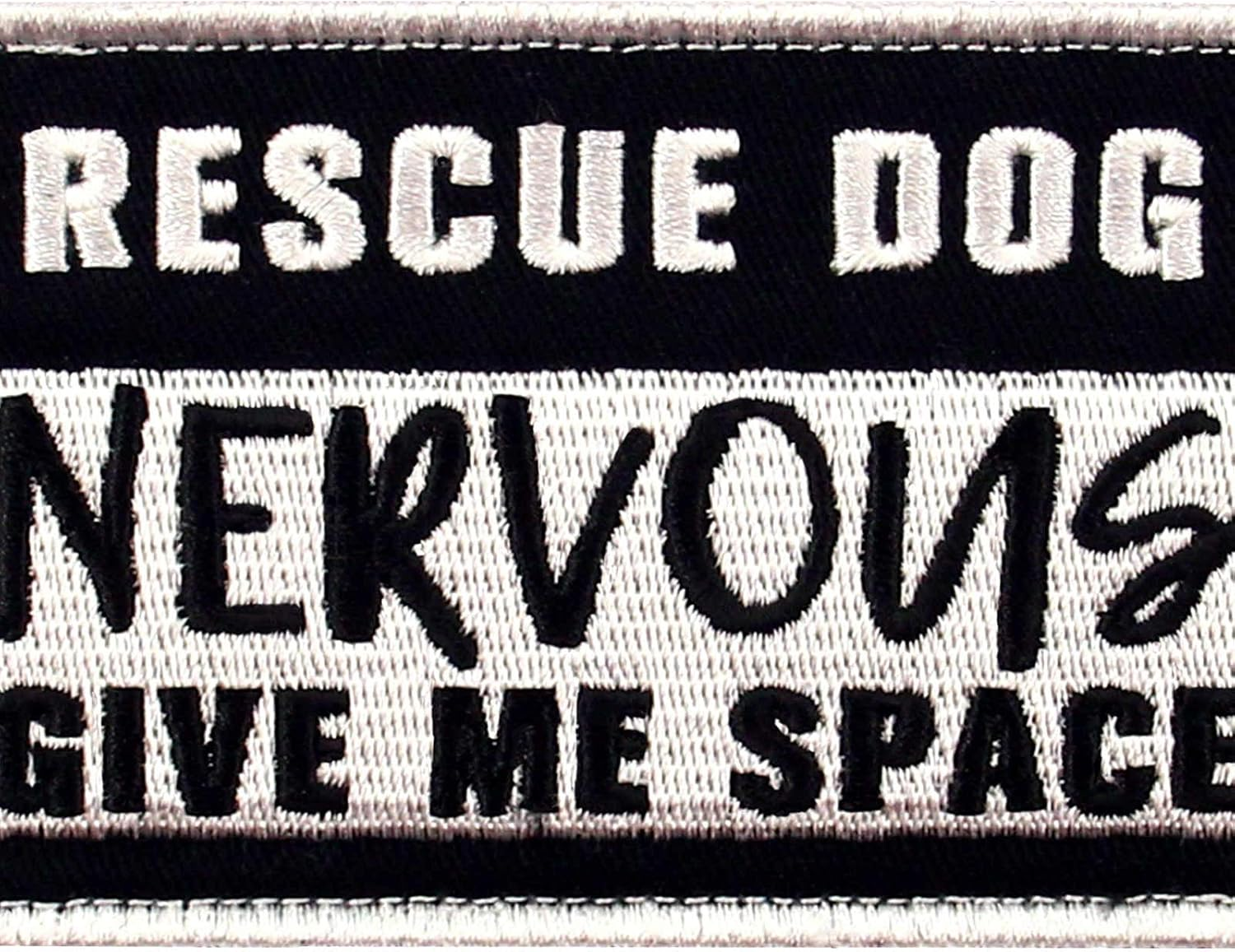 Tailwag Planet Rescue Dog Nervous Give Me Space Morale Tactical Patch Embroidered Badge Fastener Hook & Loop Emblem - Service Dog image number 5
