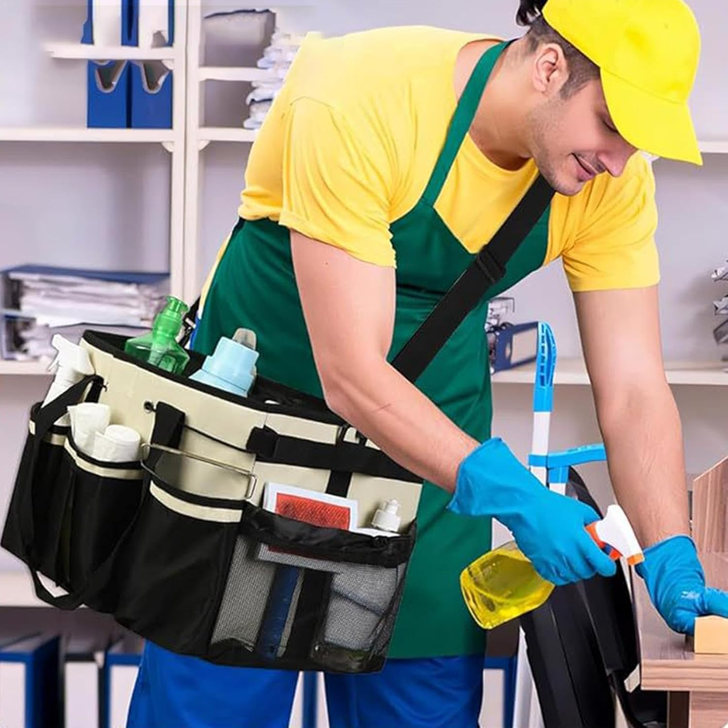 Cleaning Organiser - Water Proof Bucket Bag for Cleaning,High Capacity Detailing Bucket Organizer for Dining Room Kitchen Hotel Trunk image number 1