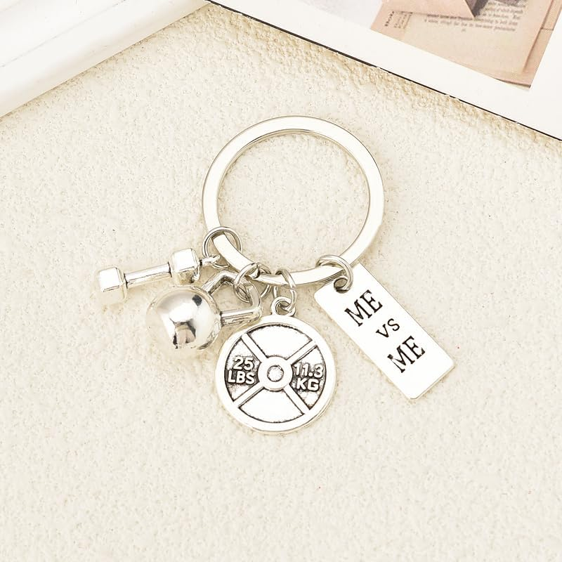 Inspirational Fitness Gifts Workout Keychain for Men Women Dumbell Kettlebell Kering Charms for Sports Lover Gym Gifts for Trainer Christmas Birthday Gifts for Family Friend image number 3