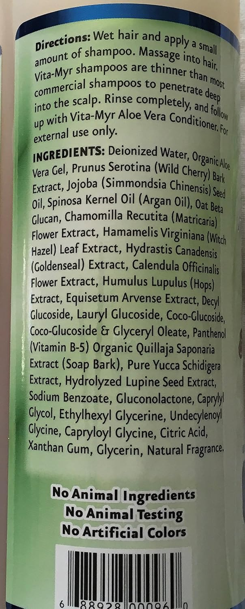 Vitamyr Aloe Vera 410Ml Natural Shampoo Botanical Ingredients image number 1