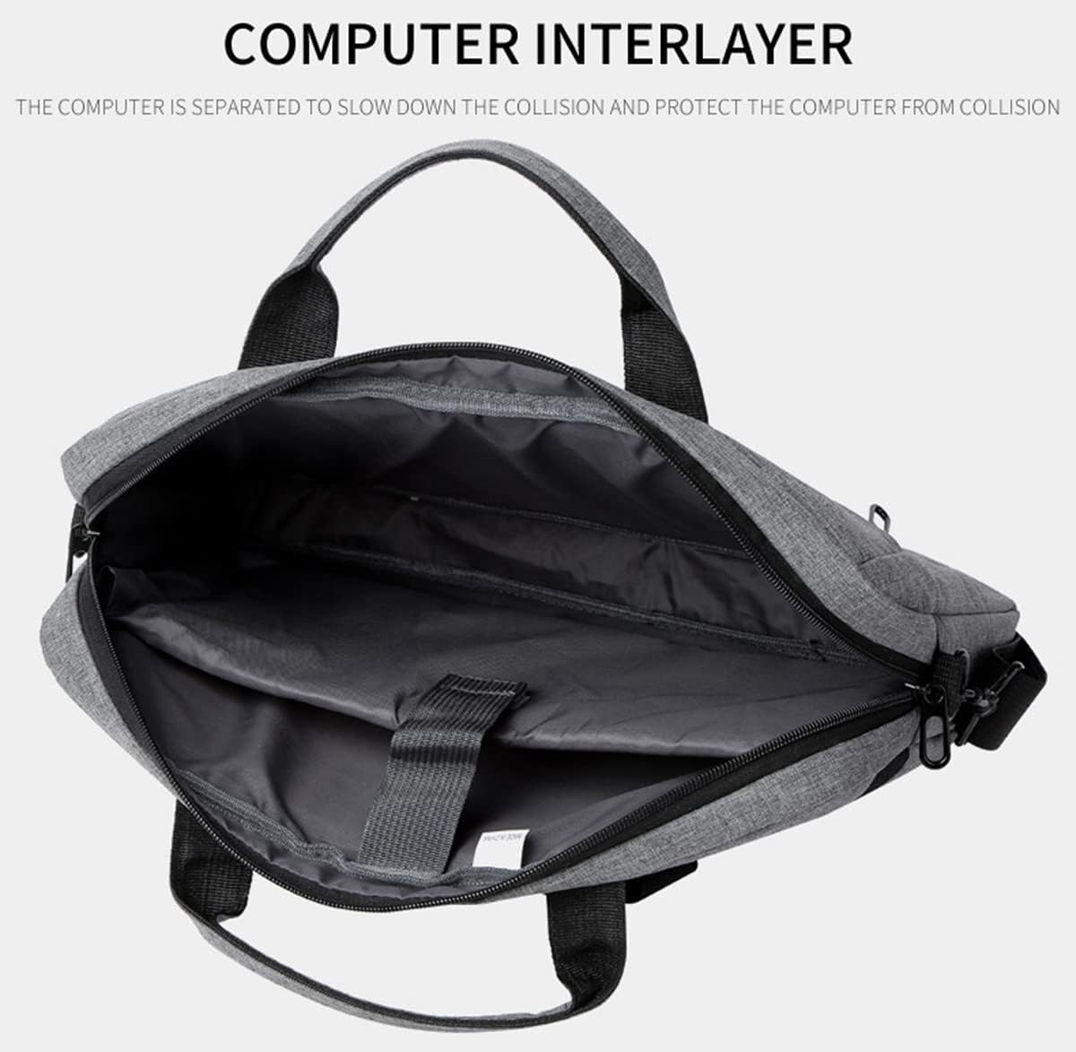 Oxford Cloth Laptop Tote Bag Briefcase, Expandable Computer Shoulder Messenger Bag Fit for 15.6 Inch Laptop image number 1