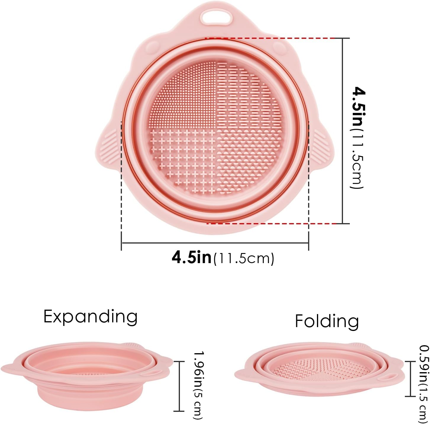 2 Pack Foldable Paint Brush Cleaner Washer, Cleaning Rinse Cup for Acrylic, Watercolor, Oil, Gouache Painting, Cleaner for Powder Puffs, and Sponges (Pink)