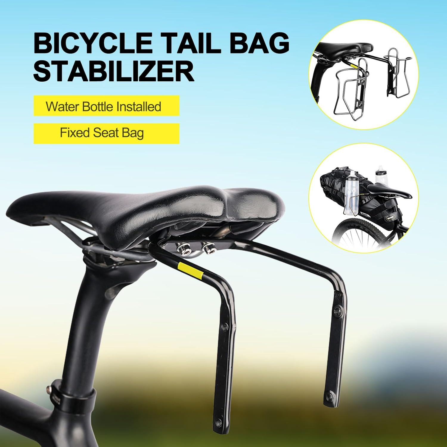 Saddle Stabiliser - Saddle Bag Support, Rear Rack Bag Holder | Luggage Stabiliser, Bag Support Holder, Anti-Shake Water Bottle Holder, Touring image number 3