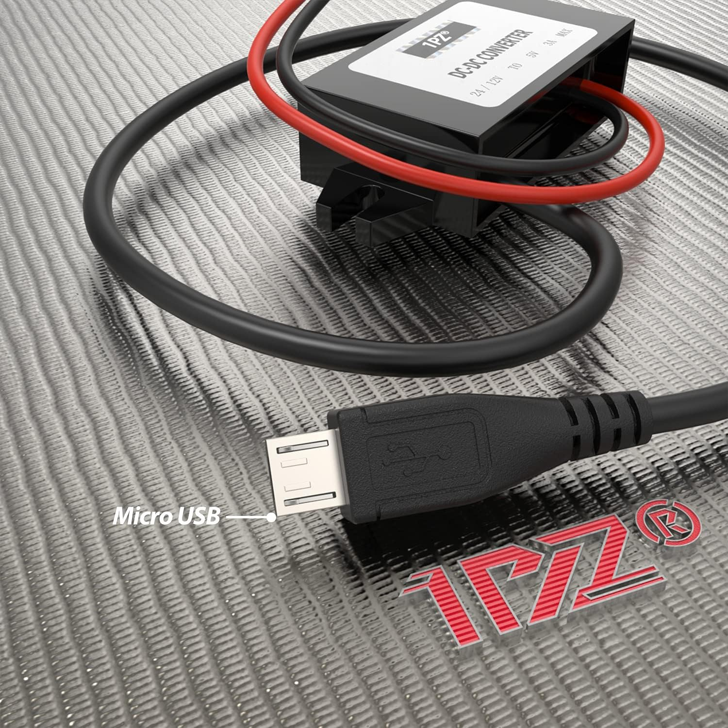 1PZ WBC-V51 15W DC-DC Buck Converter, 8-22V to 5V 3A Step-Down Voltage Regulator, Micro USB Output, Waterproof & Shockproof for Car Devices, GPS, LED, MP3, DVD image number 1