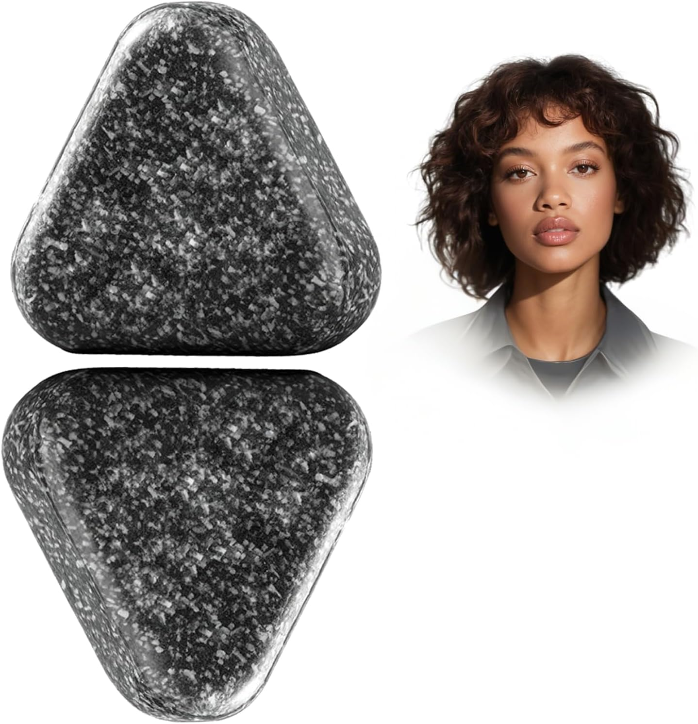 Black Triangular Polygonum Multiflorum Shampoo Bar - Moisturizing & Strengthening | Gentle Cleansing for All Hair Types, Long-Lasting & Travel-Friendly (1Pcs)