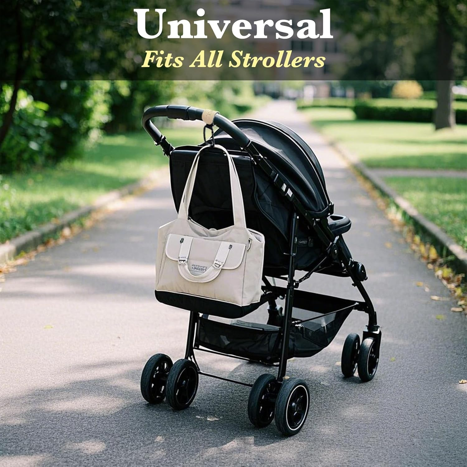 Stroller-Hooks - Adjustable Stroller Carabiner Clips, Universal Stroller Clips and Hooks for Parents and Travelers - Ideal Stroller Accessories for Shopping, Travel, and Baby Gear - Black, 2 Pack - Brown 25Cm-2 Pack image number 5