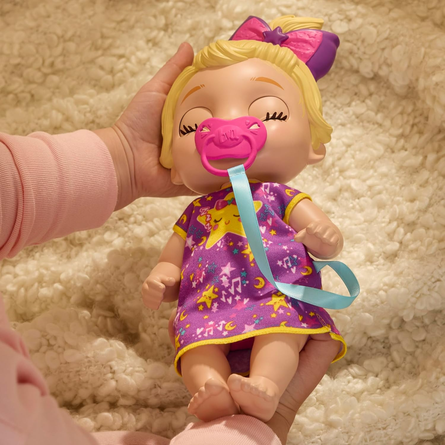 Baby Alive Lil Dreamer Lala Googoo Sleepy Baby Doll Set, Blonde Hair, Fun Sleepover Theme, Preschool Toys for Girls & Boys 3 Years & Up image number 6