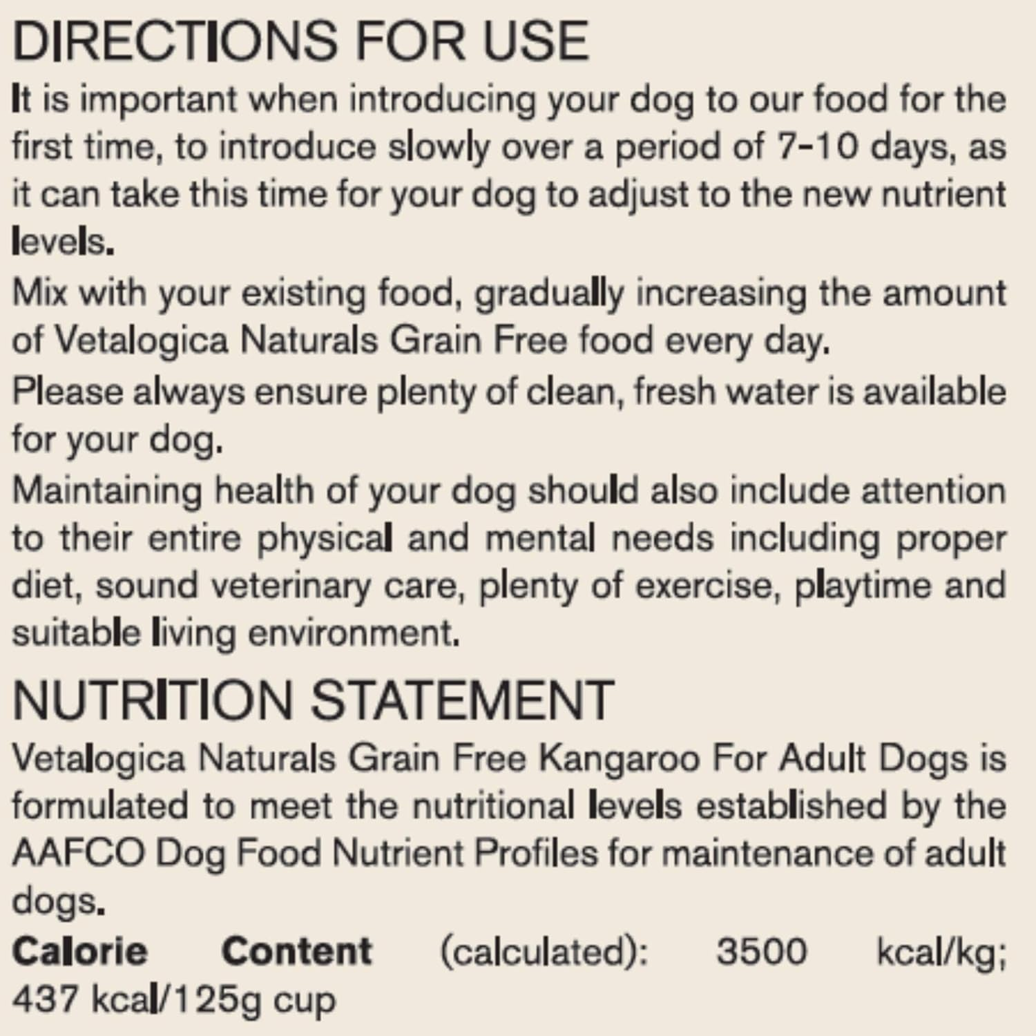 Vetalogica Naturals Premium Quality Grain Free Kangaroo Adult Dry Dog Food 13 Kg image number 4