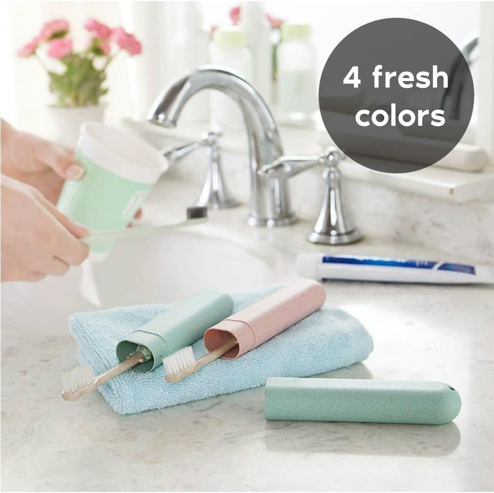 4 Packs Portable Travel Toothbrush Case, Breathable Plastic Toothbrush Holder for Home, Travel, Business, Camping, School & Daily Use​ image number 3
