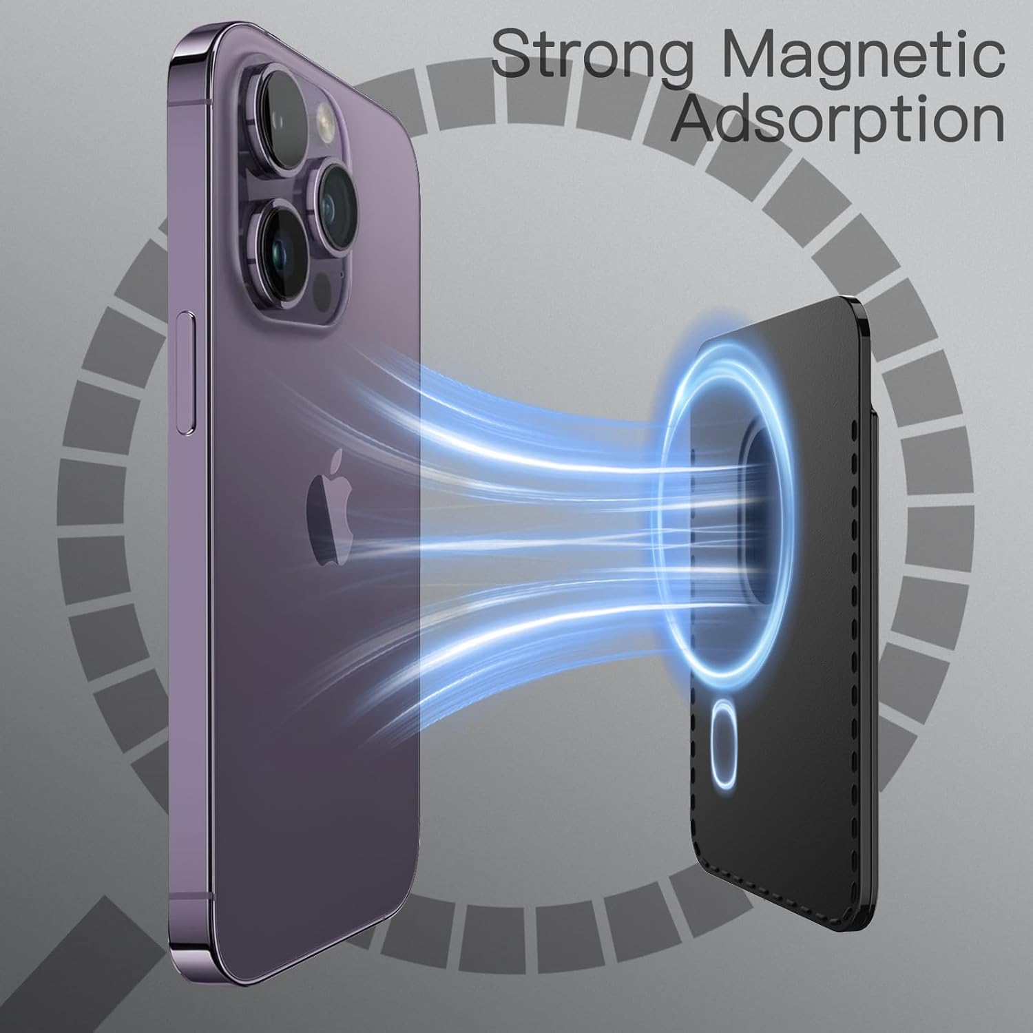 Jetech Magnetic Wallet Compatible with Magsafe for Iphone 17/Air/16/15/14/13/12 Series, Pixel 10 Series, PU Phone Card Holder, Store 1-2 Cards (Black) - Black image number 3