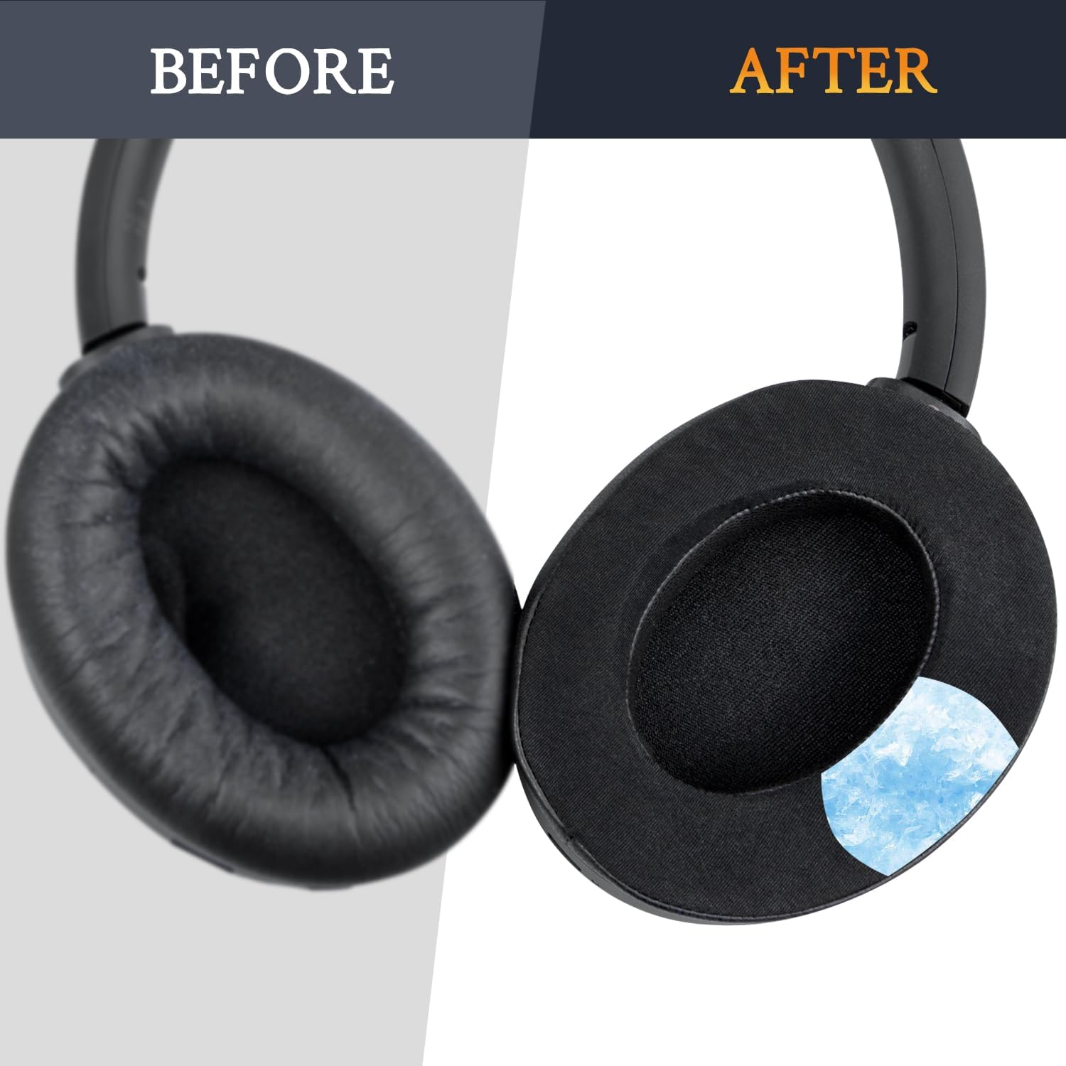 SOULWIT Cooling-Gel Earpads Replacement for Sony WH-1000XM4 (WH1000XM4) Headphones, Ear Pads Cushions with High-Density Noise Isolation Foam, Added Thickness, without Affecting Sensor - Black