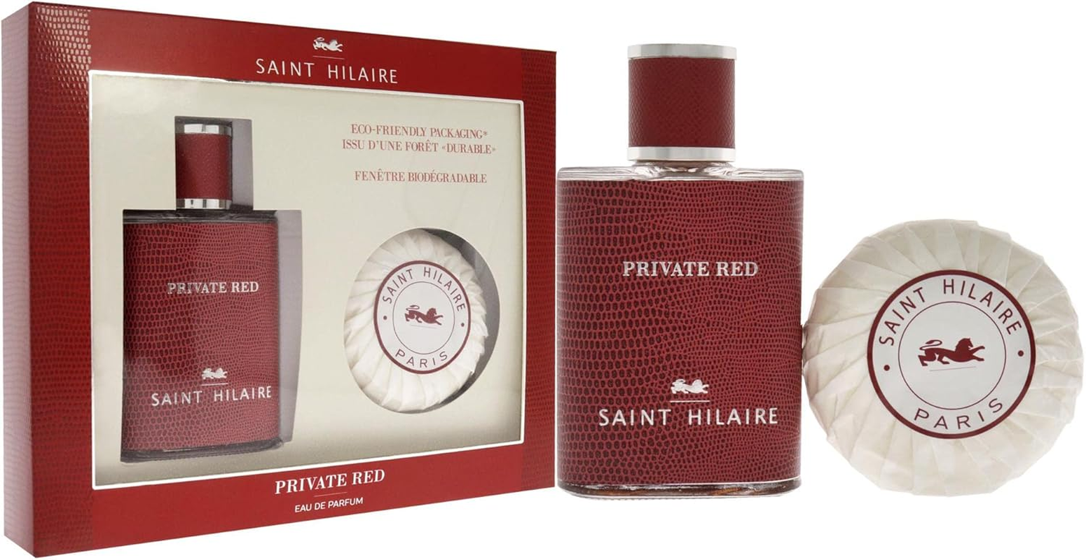 Private Red by Saint Hilaire for Men - 2 Pc Gift Set 3.3Oz EDP Spray, 3.5Oz Soap image number 1