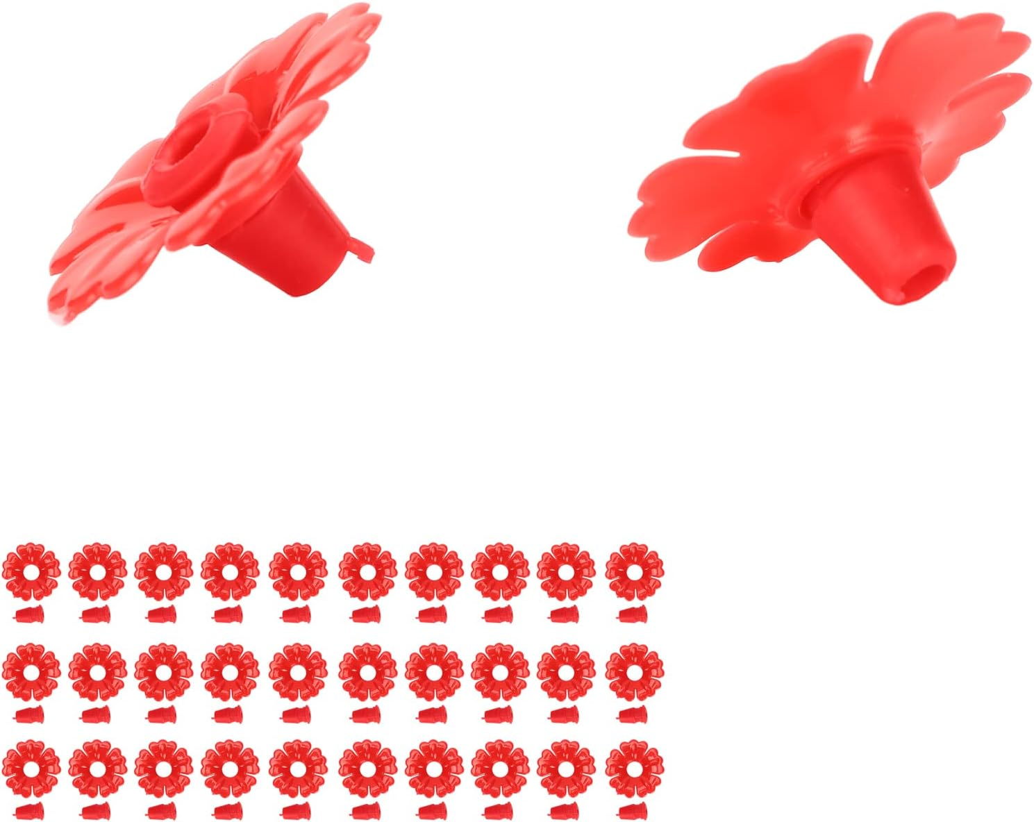 Eosnow 30 Set Hummingbird Feeder Flowers Hanging Bird Feeding Ports Replacement Parts Garden Supplies (Red) Best-1 Hummingbird Feeder Parts Replacement Parts Golf Cart Accessories image number 6