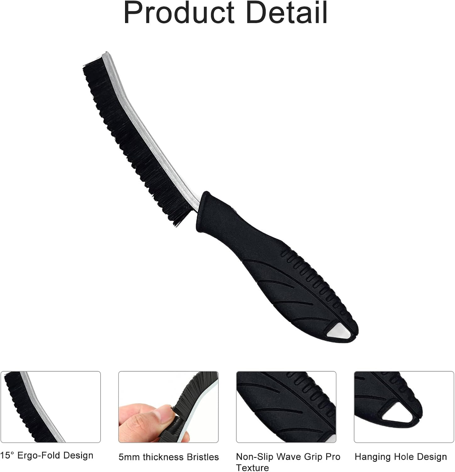 Beleeb 3PCS Cleaning Brush, Hard Bristle Crevice Bottle Brush, Household & Cleaning Crevice Cleaning Brush for Kitchen, Bathroom, Window, Vehicle, Faucets, Toilet, Grout image number 5