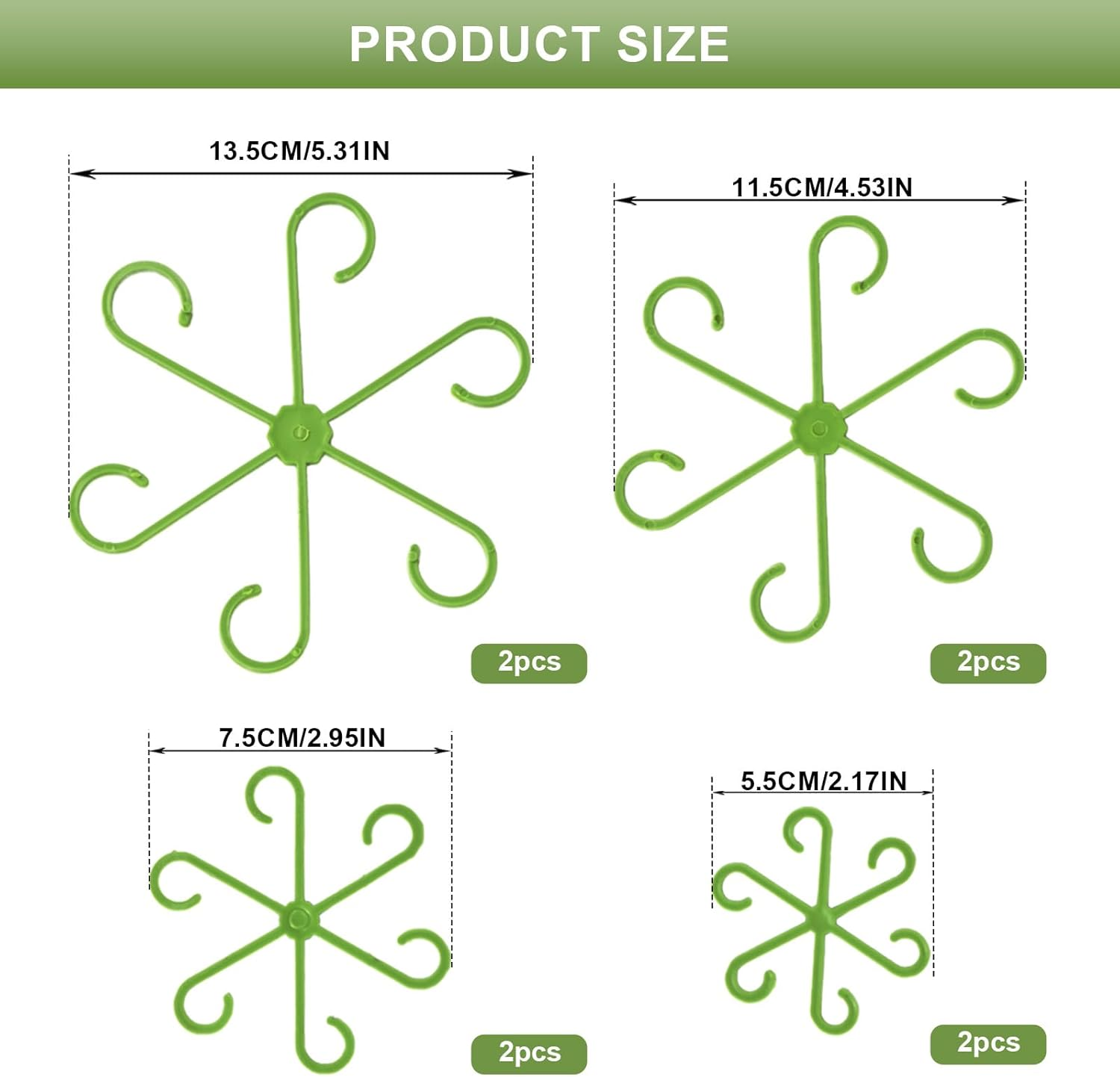 16 Pcs Plant Stem Support, Climbing Houseplant Stem Supports, Plants Holder Hook for Indoor Home Garden (Green) image number 4