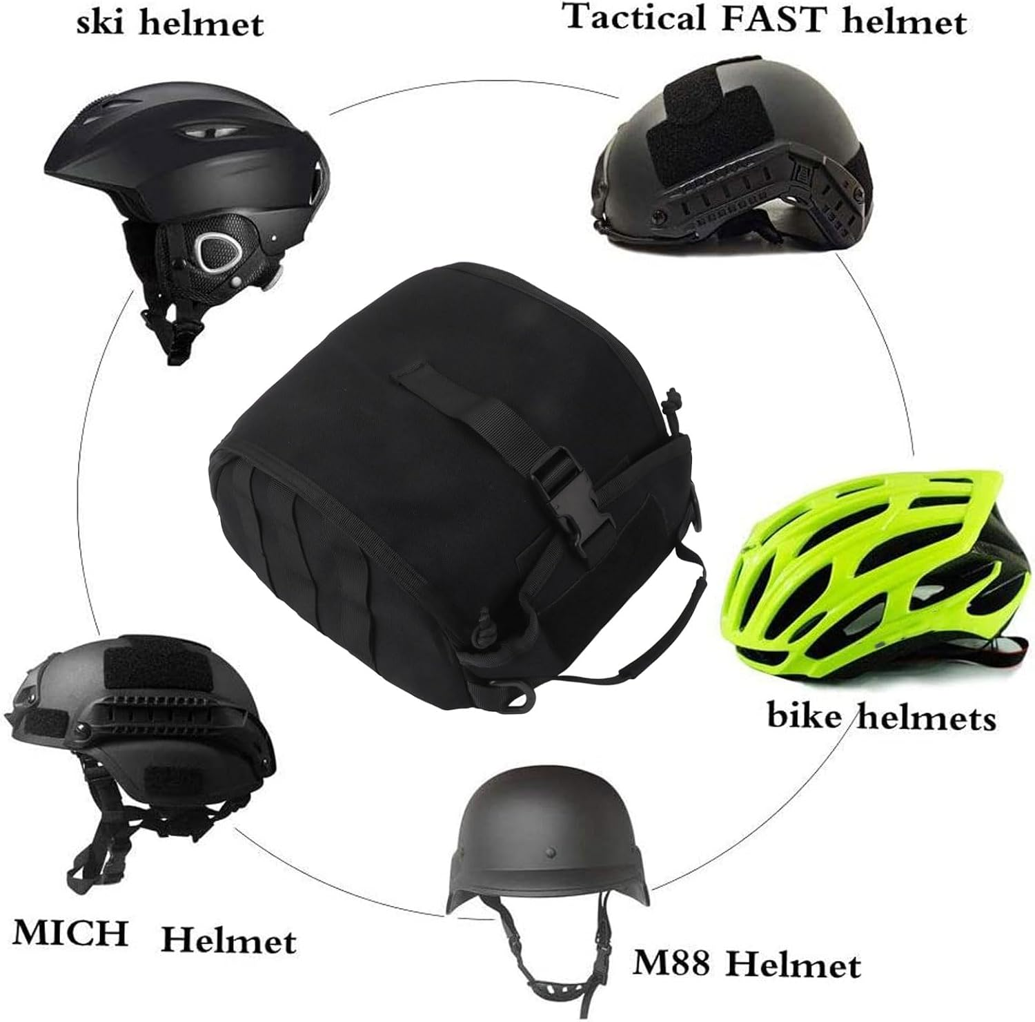 Water Proof Motorcycle & Bike Helmet Carrier 1000D Nylon Helmet Bag with Padded Protection - Khaki image number 5