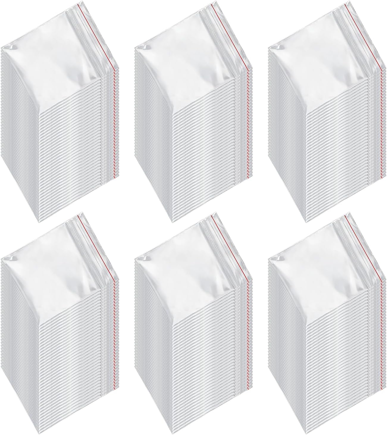 Luzcauwy 200 Pcs 4X6Cm Clear Zip Lock Resealable Bags Thick Small Plastic Ziplock Pouches for Storing Jewelry Screws Samples Waterproof Air Tight Professional Packaging Home and Business Use image number 4