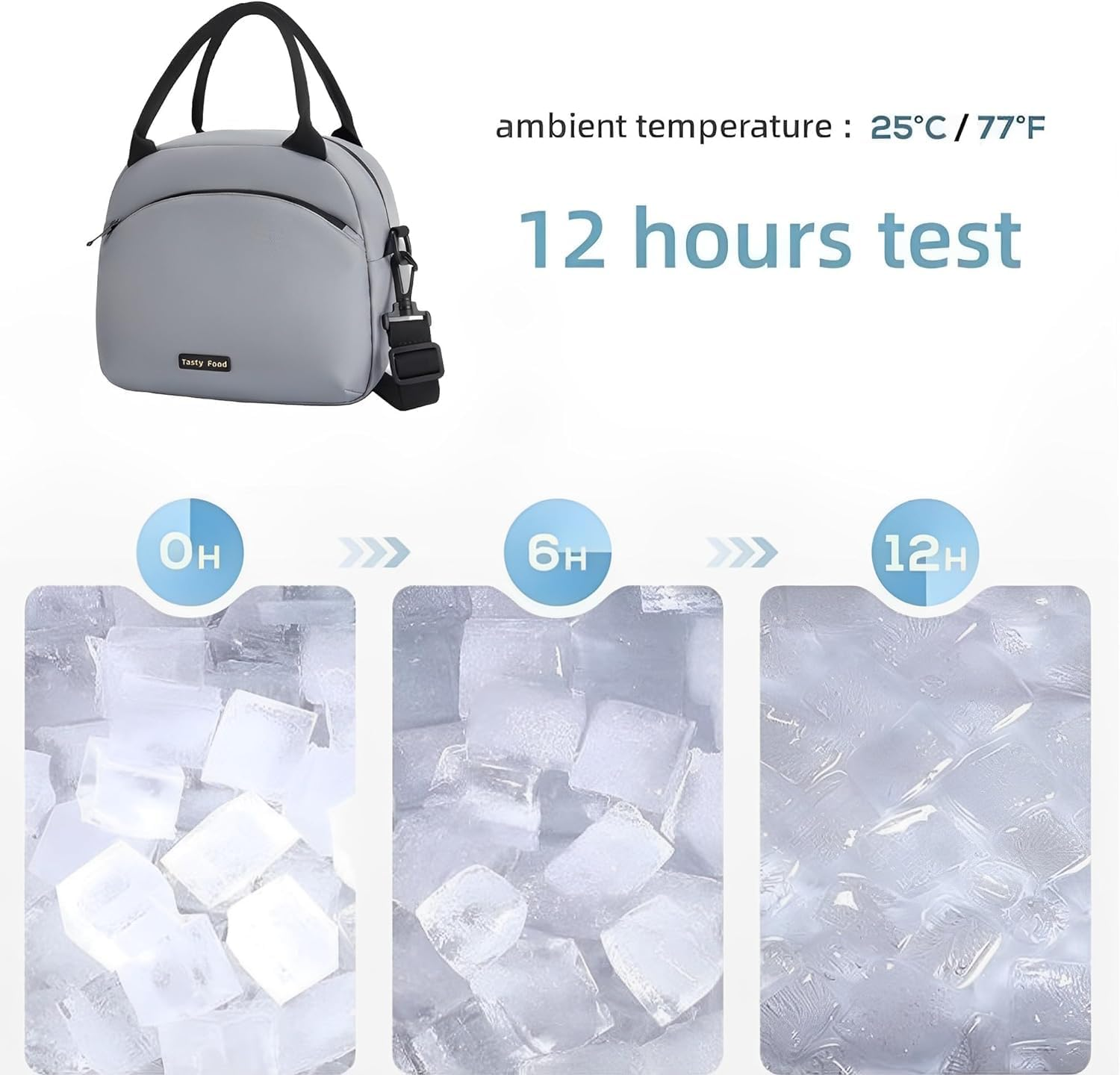 Lunch Bag Women Insulated Lunch Bag for Men Waterproof Lunch Cooler Bag Insulated Lunch Box for Women Portable Reusable Lunch Bag,With Adjustable Straps Can Be Used for Work,Picnic (Grey) image number 1