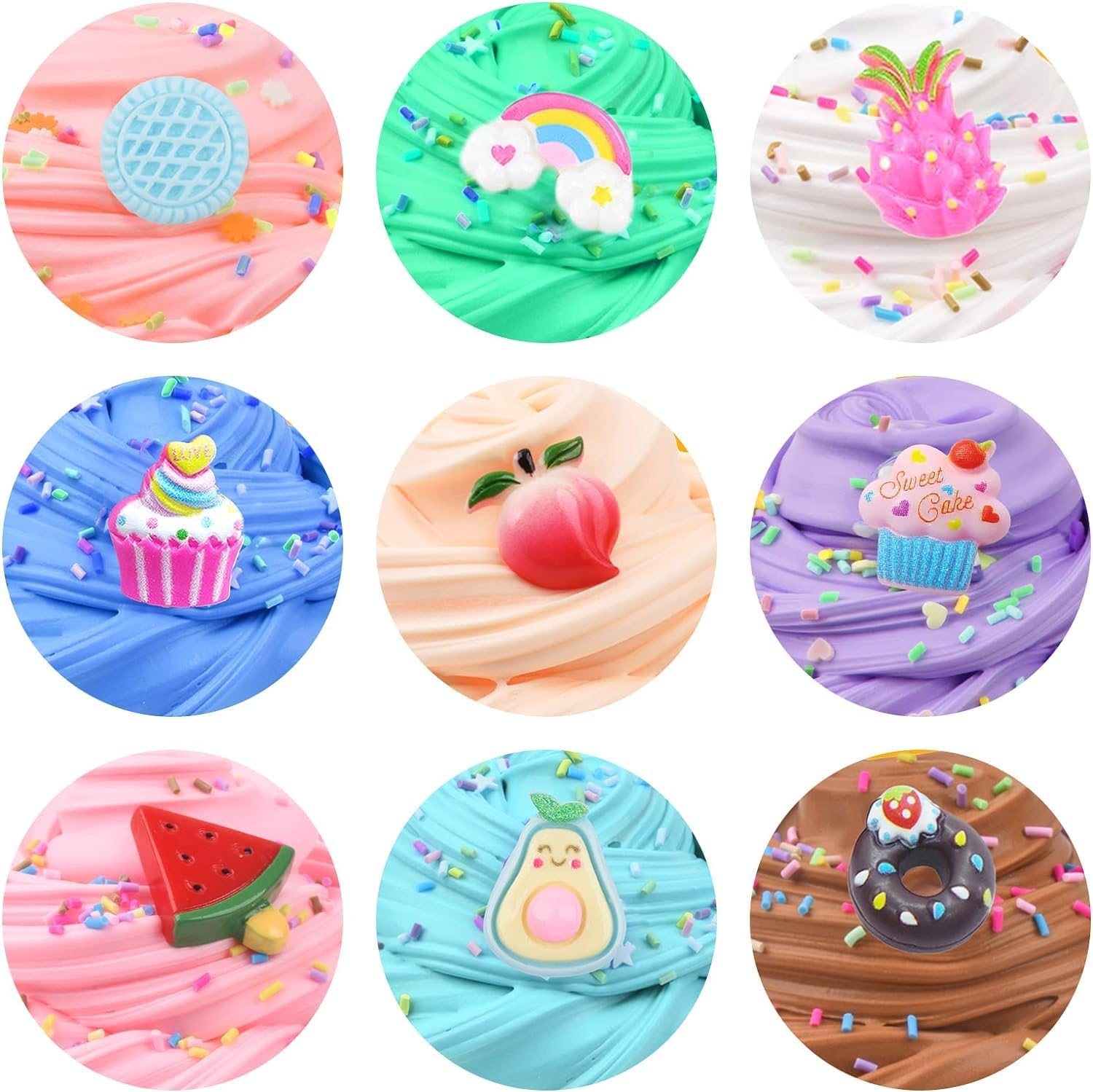 Butter Slime Kit 15 Pack, Colorful Stress Relief Extrusion Toy for Girls Boys, DIY Surprise Slime Making Kit, Kids Party Favors Slime Putty Toys, Birthday Gifts, Educational Toy（50Ml） image number 3