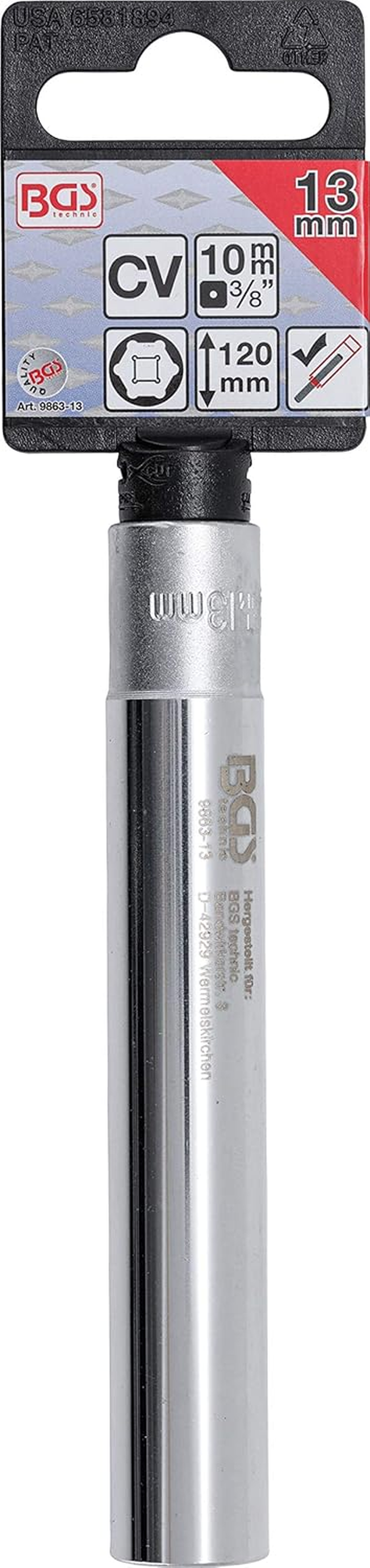 BGS 9863-13 | Socket, Hexagon, Extra Deep | 10 Mm (3/8 ") Drive | 13 Mm image number 1