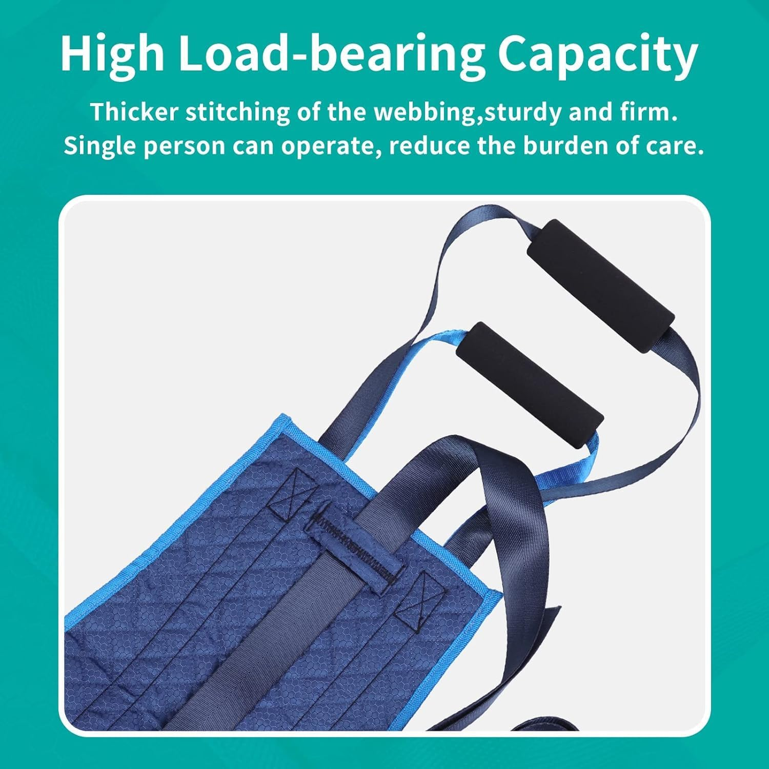 Transfer Nursing Sling for Patient,Elderly Safety Lifting Aids,Nursing Transfer Sling,Handle Back Lift Mobility Belt for Patient Care，Non-Slip Gait Belt with Padded Handles，31.7 * 125.8Cm image number 1