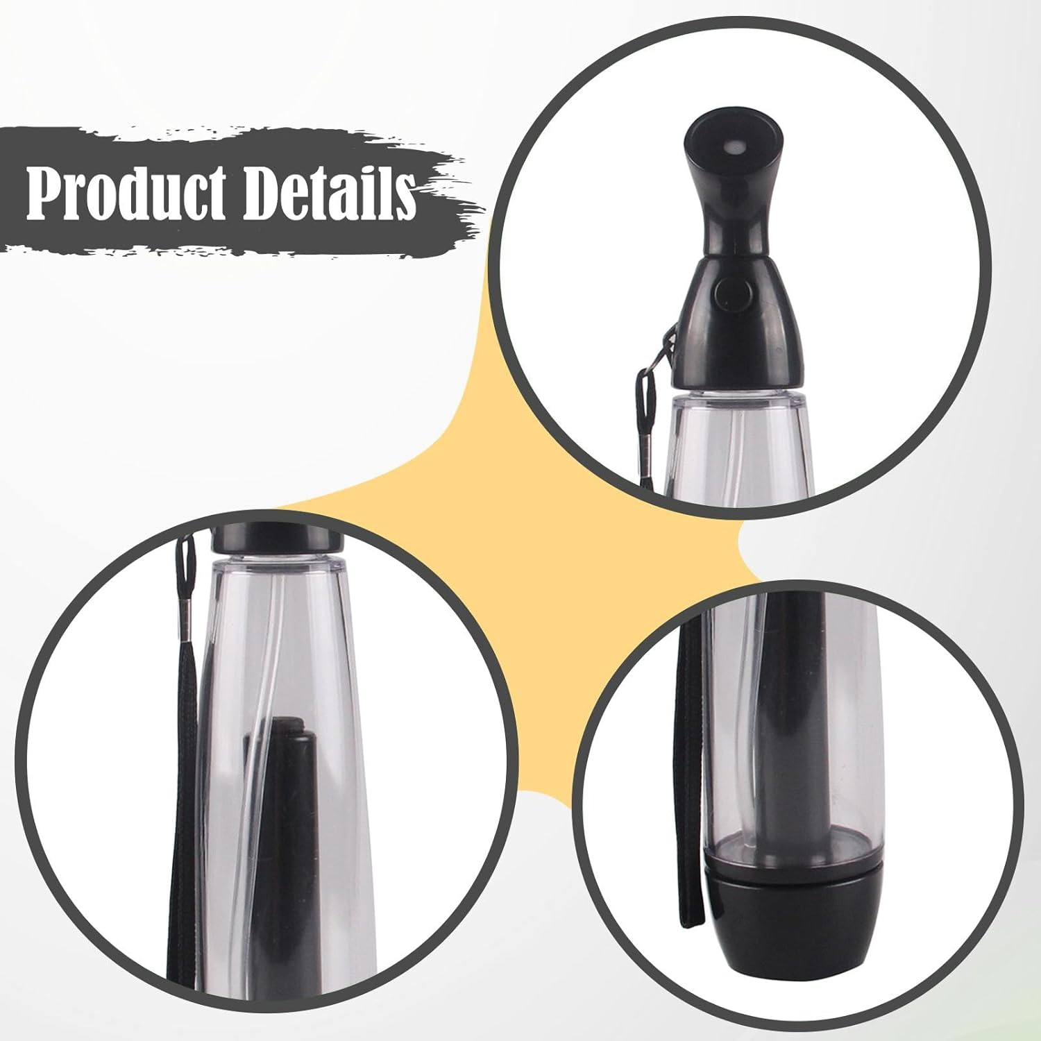 Folpus Summer Mister Spray Bottle Pump Mister Face Moisturizing Portable Misting Sprayer Personal Cooling Device for Hiking Outdoor, Black image number 4