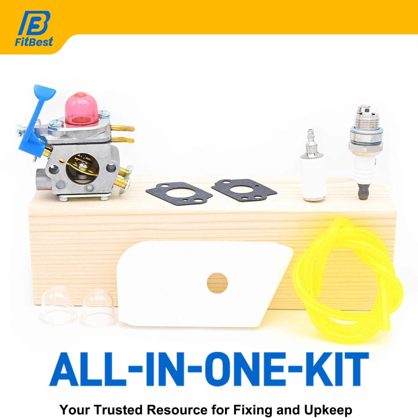 Fitbest Carburetor Kit for Husqvarna 128C 128L 128LD 128R 128RJ 128CD 128LDX Trimmer 545081848 C1Q-W40A Carb image number 3
