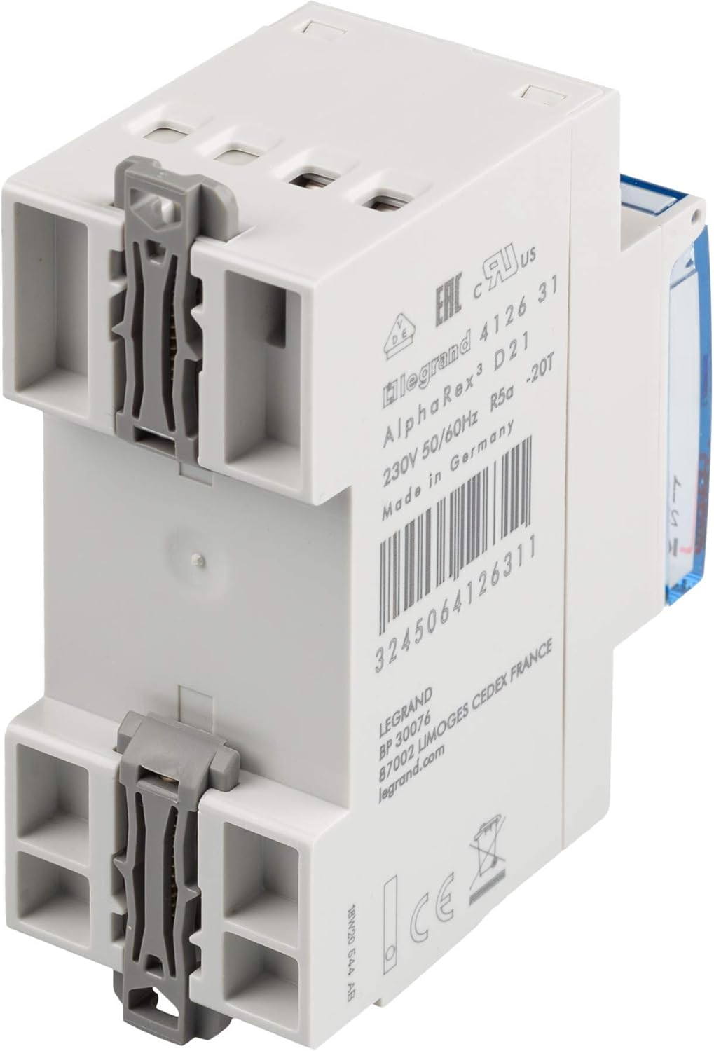 LEGRAND, Alpharex D21 412631 Digital Weekly Timer 1 Channel 2-Module with 56 Switching Programs for DIN Rail 230 V/50 Hz image number 3