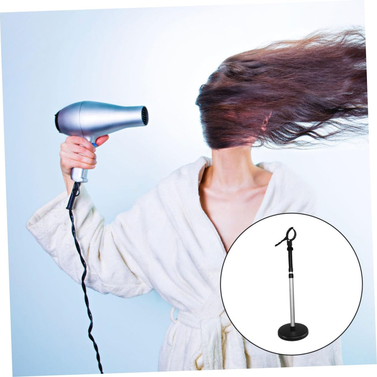 TOVINANNA 360Degree Hair Dryer Holder Stand Bracket for Salon Barber Home Space Saving Storage Rack Rotating Function for Daily Use image number 3