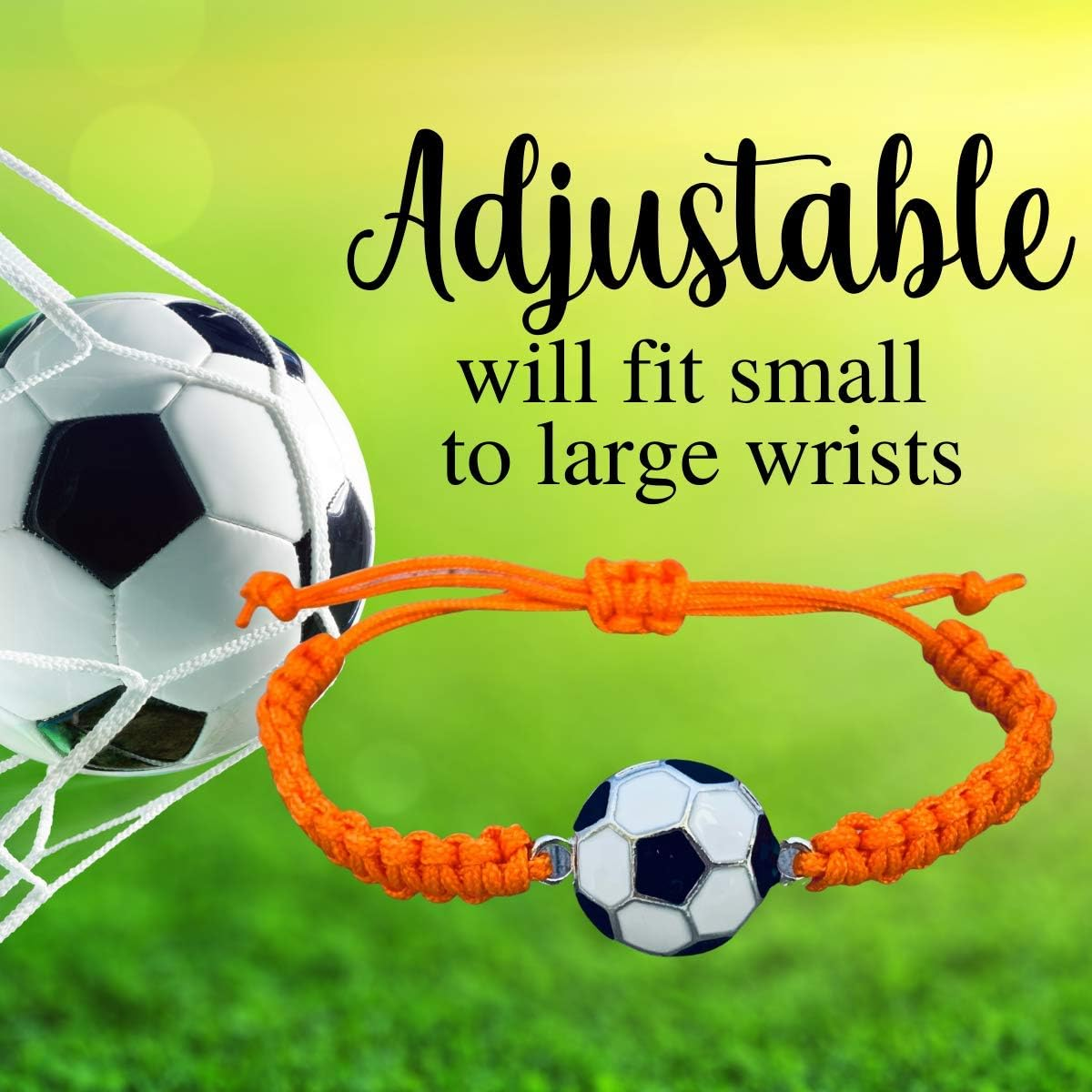 Soccer Bracelet, Soccer Jewelry, Adjustable Unisex Soccer Paracord Bracelets - Soccer Gift image number 1
