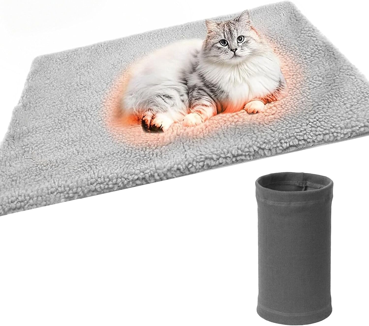 Mikiuly Self-Heating Cat Blanket, Self-Heating Blanket for Cats and Dogs, Heat Blanket for Dogs, Heat Blanket, Electric Blanket for without Electricity, Cat Bed, 60 X 48 Cm, without Electricity image number 1