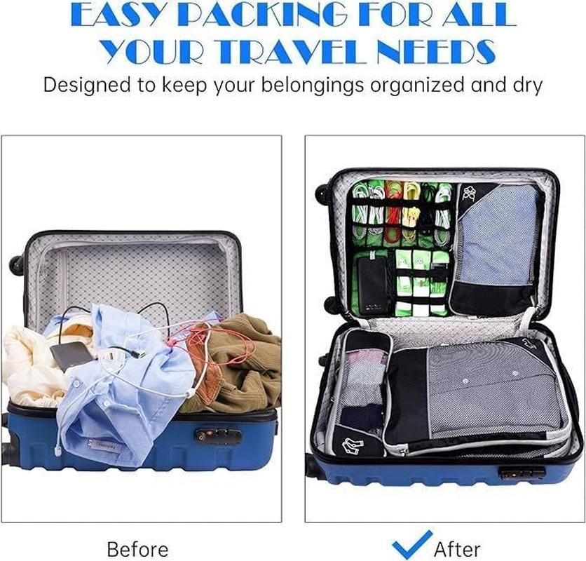 DULCE DOM Compression Packing Cubes for Travel - Ultralight Expandable Packing Cubes Set, Waterproof & Durable Travel Organisers for Carry-On Luggage, Backpacks, and Suitcases image number 1