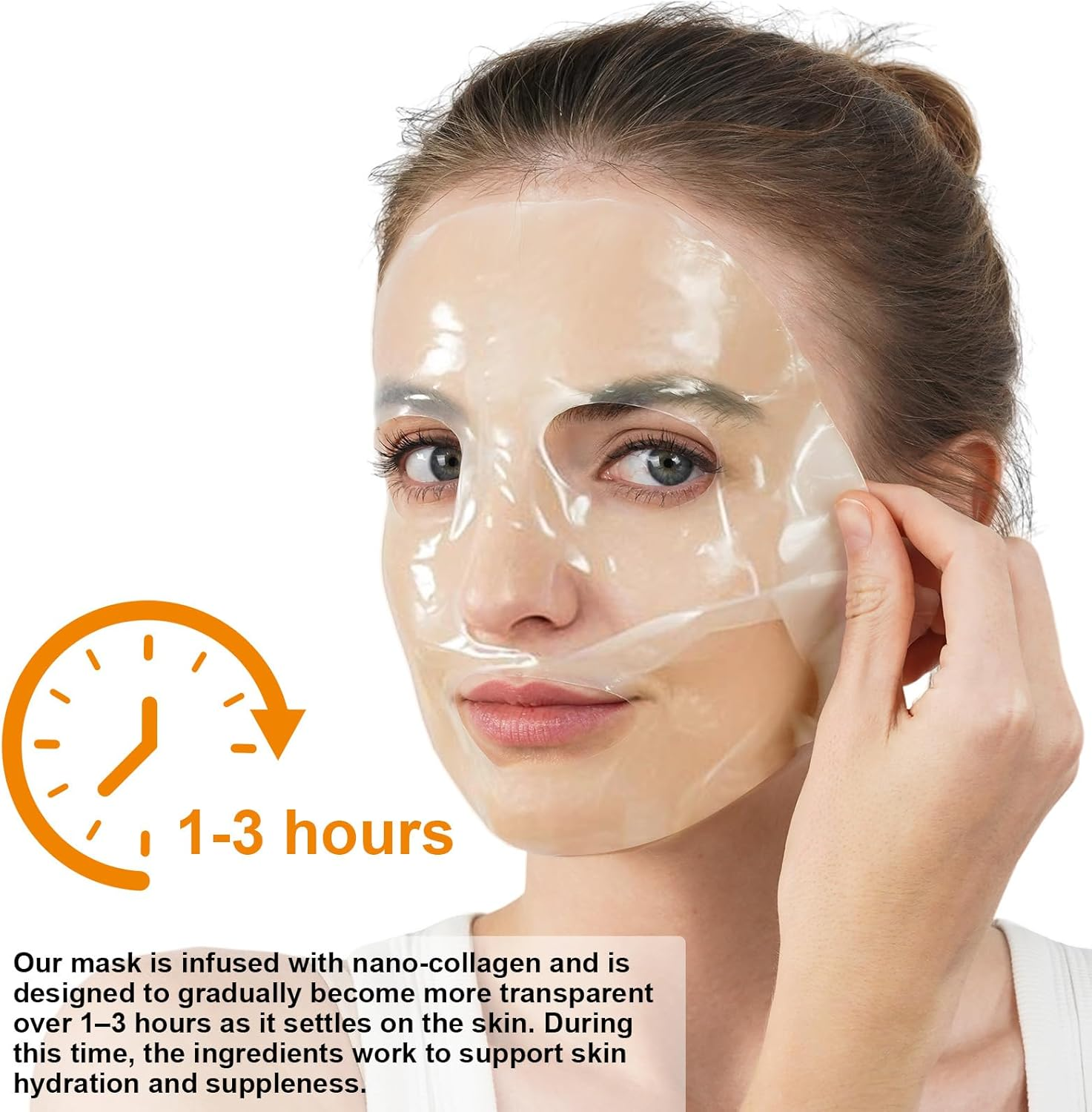 4PCS Kojic Acid & Turmeric Collagen Mask, Hydrating, Firming and Moisturizing, Pore Minimizing, Overnight Face Mask for Glass Glow Skin-Elasticity Improvement, Even Skin Tone image number 5