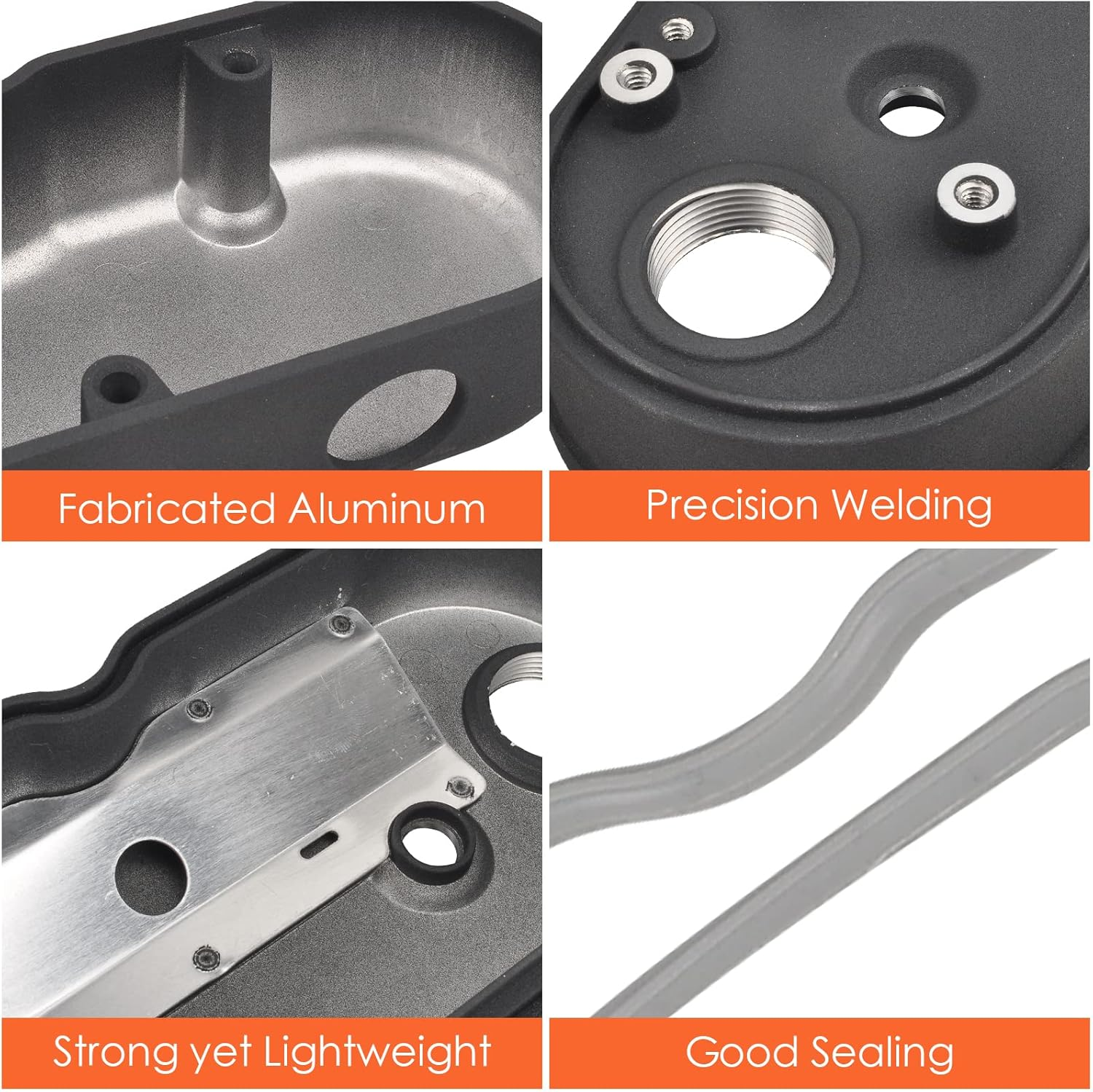 Cast Aluminum Valve Covers with Coil Mounts Compatible with LS Chevy Small Block SB V8 293 325 376 427 - Black image number 5