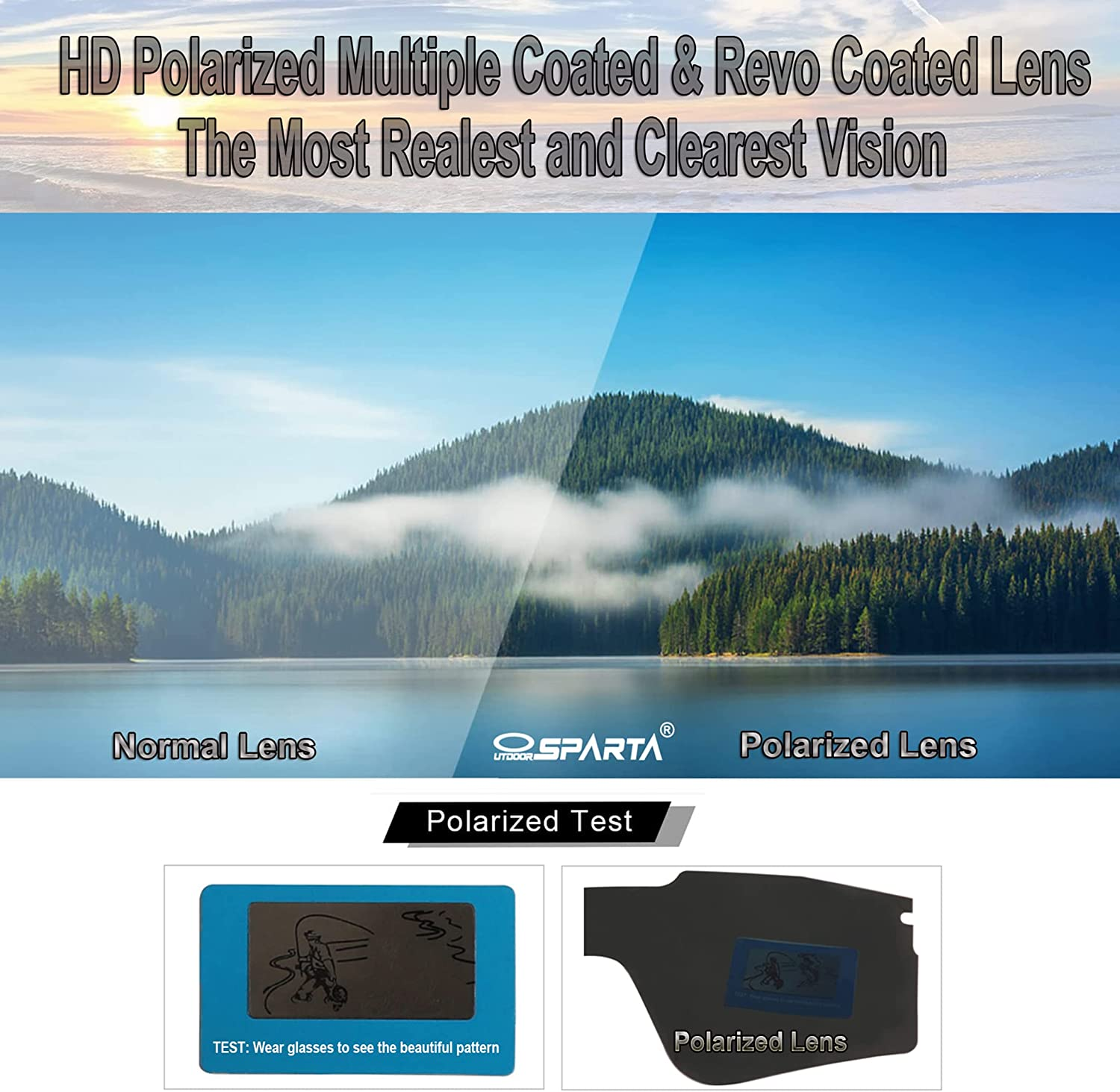 OUTDOOR SPARTA Polarized Sports Sunglasses with 3 Interchangeable Lenses, Cycling Glasses,Baseball Golf Driving Sunglasses image number 5