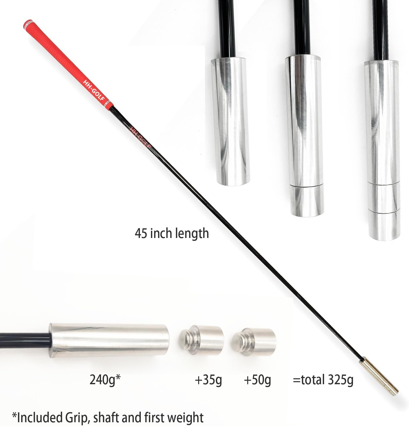 HH-GOLF Golf Swing Speed Trainer, 3 in 1 Adjustable Clubs Weight Golf Speed Stick, Golf Swing Training Aid Improves Distance and Accuracy