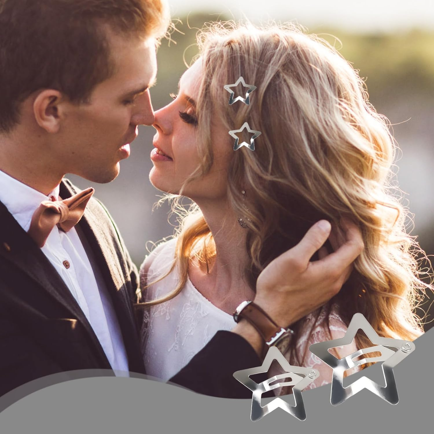 A Set of 12 Star Hair Clips Silver 2 Sizes Y2K Suitable for Women and Girls Hair Accessories Anti-Slip image number 2