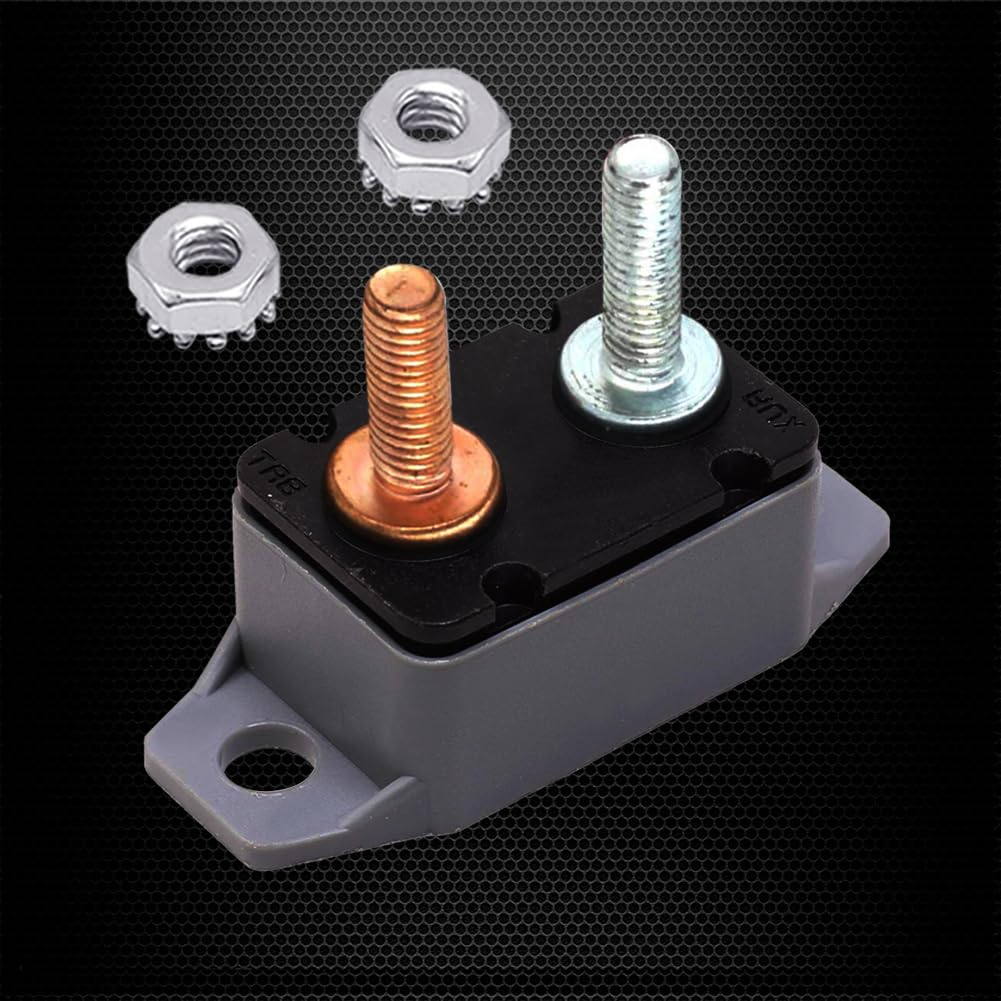 Ampper DC 12V - 24V Automatic Reset Circuit Breaker with Cover Stud Bolt for Automotive and More (30A, 2Pcs) image number 2